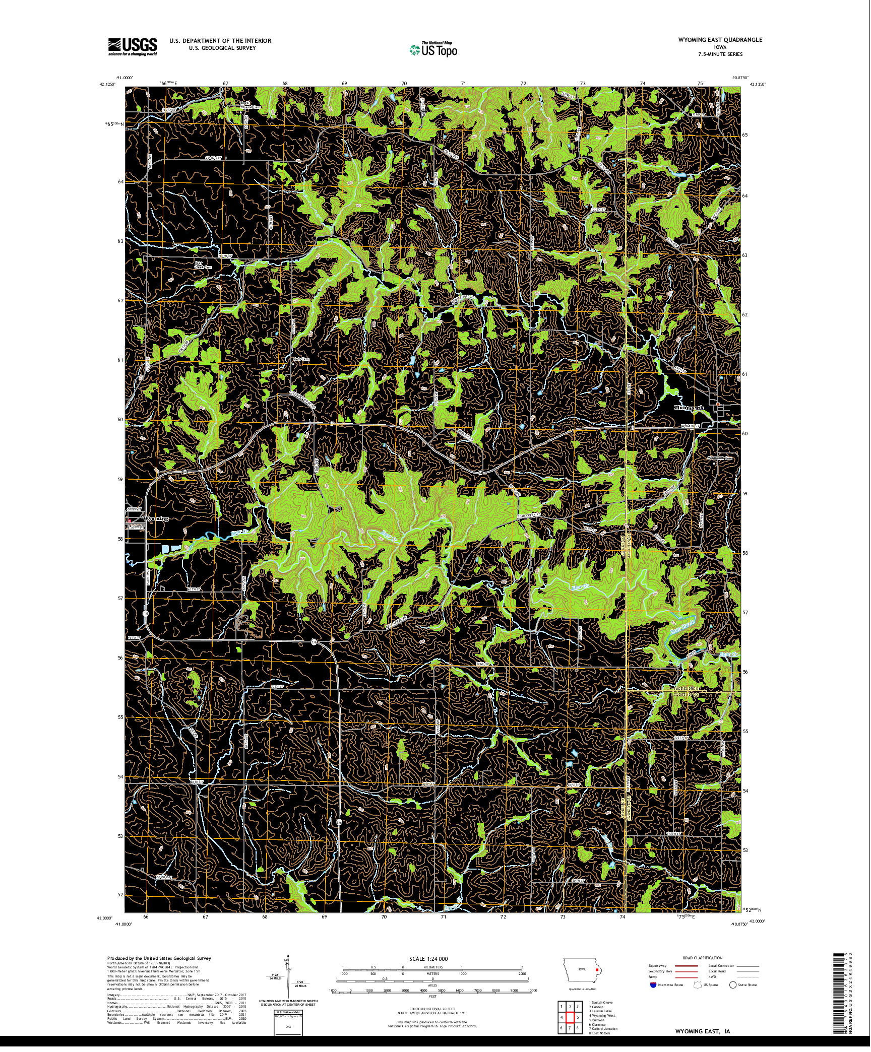 US TOPO 7.5-MINUTE MAP FOR WYOMING EAST, IA