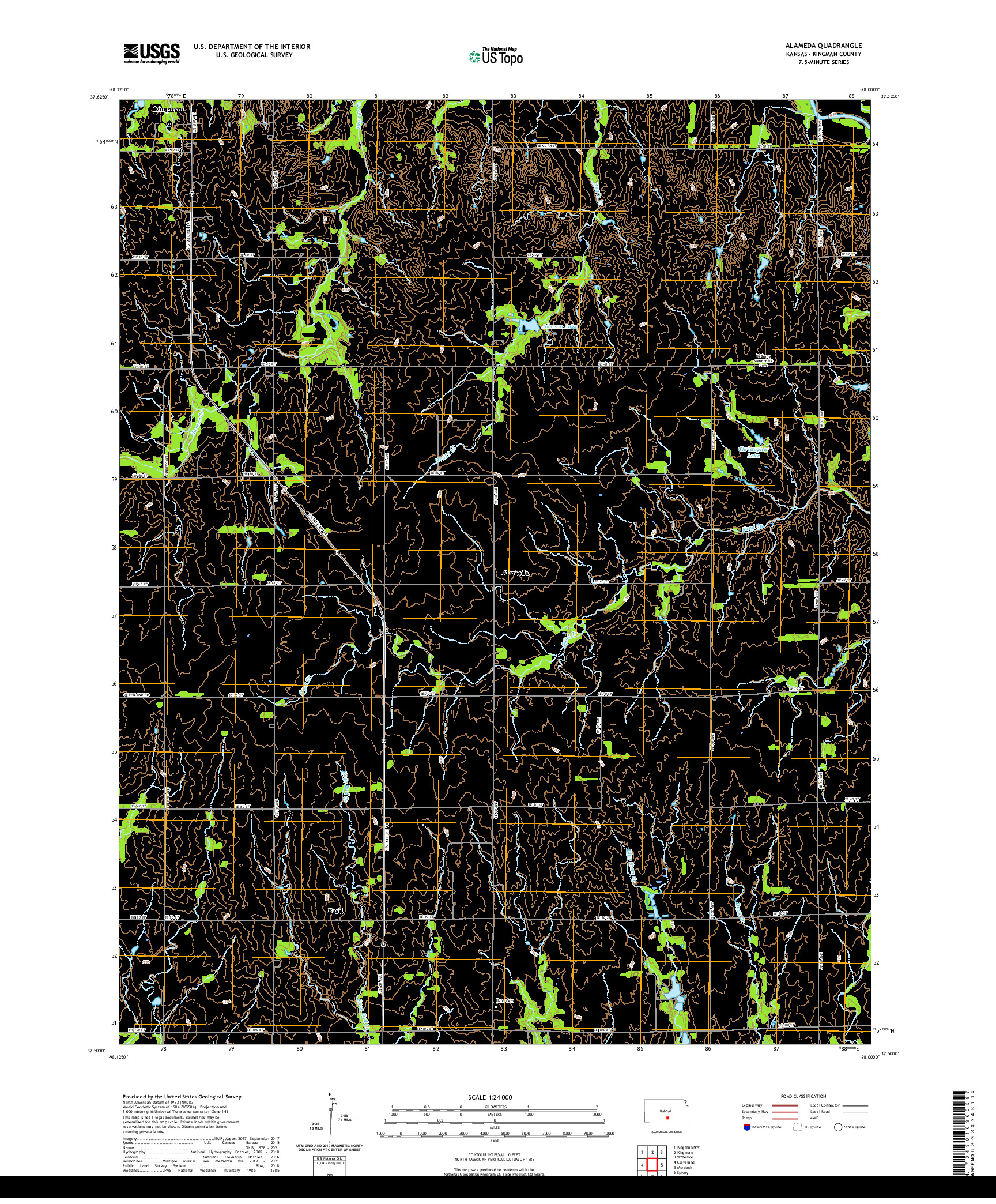 US TOPO 7.5-MINUTE MAP FOR ALAMEDA, KS