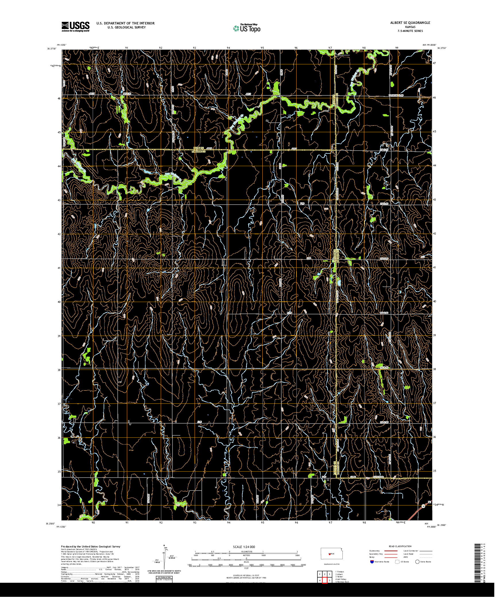 US TOPO 7.5-MINUTE MAP FOR ALBERT SE, KS