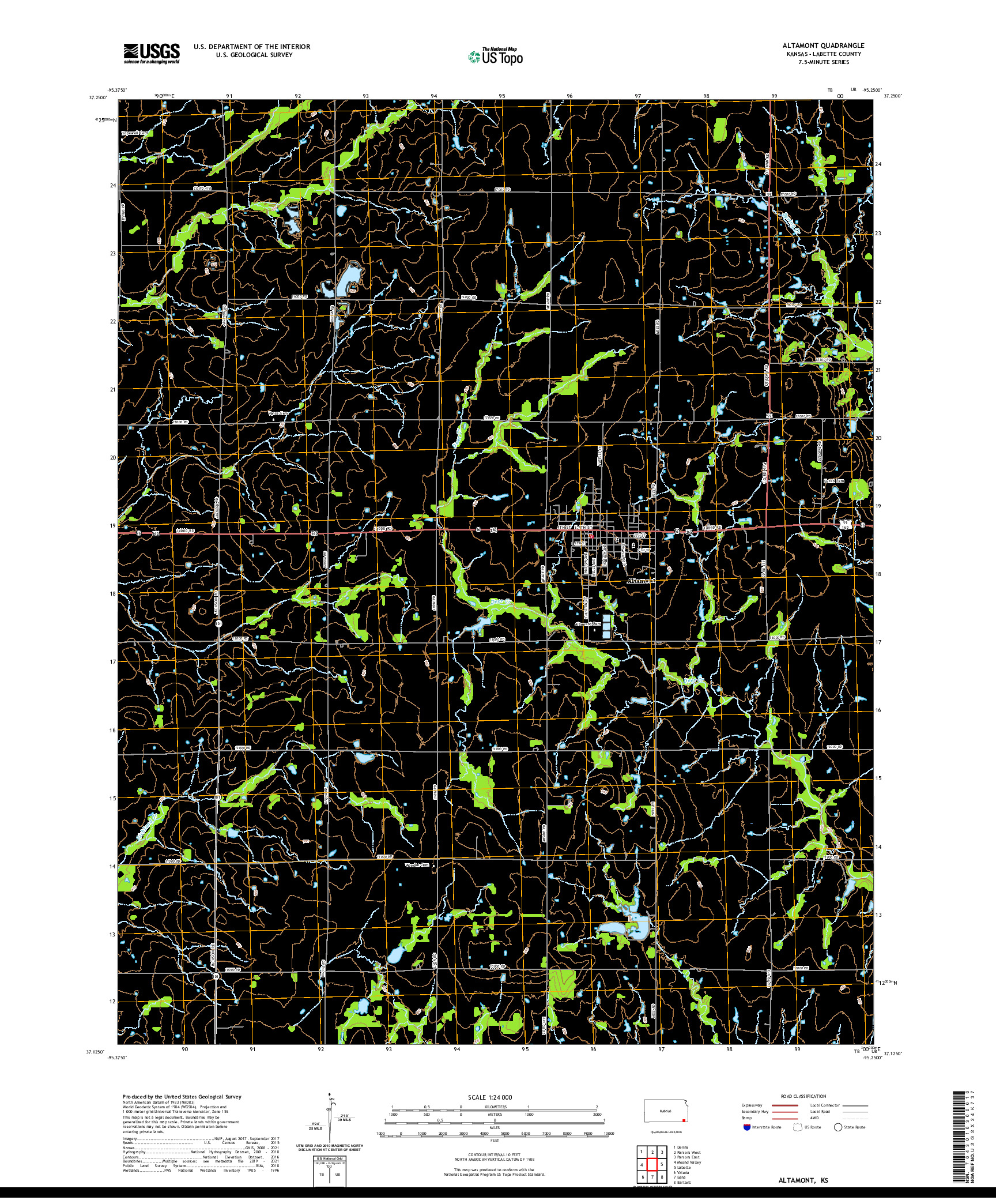 US TOPO 7.5-MINUTE MAP FOR ALTAMONT, KS