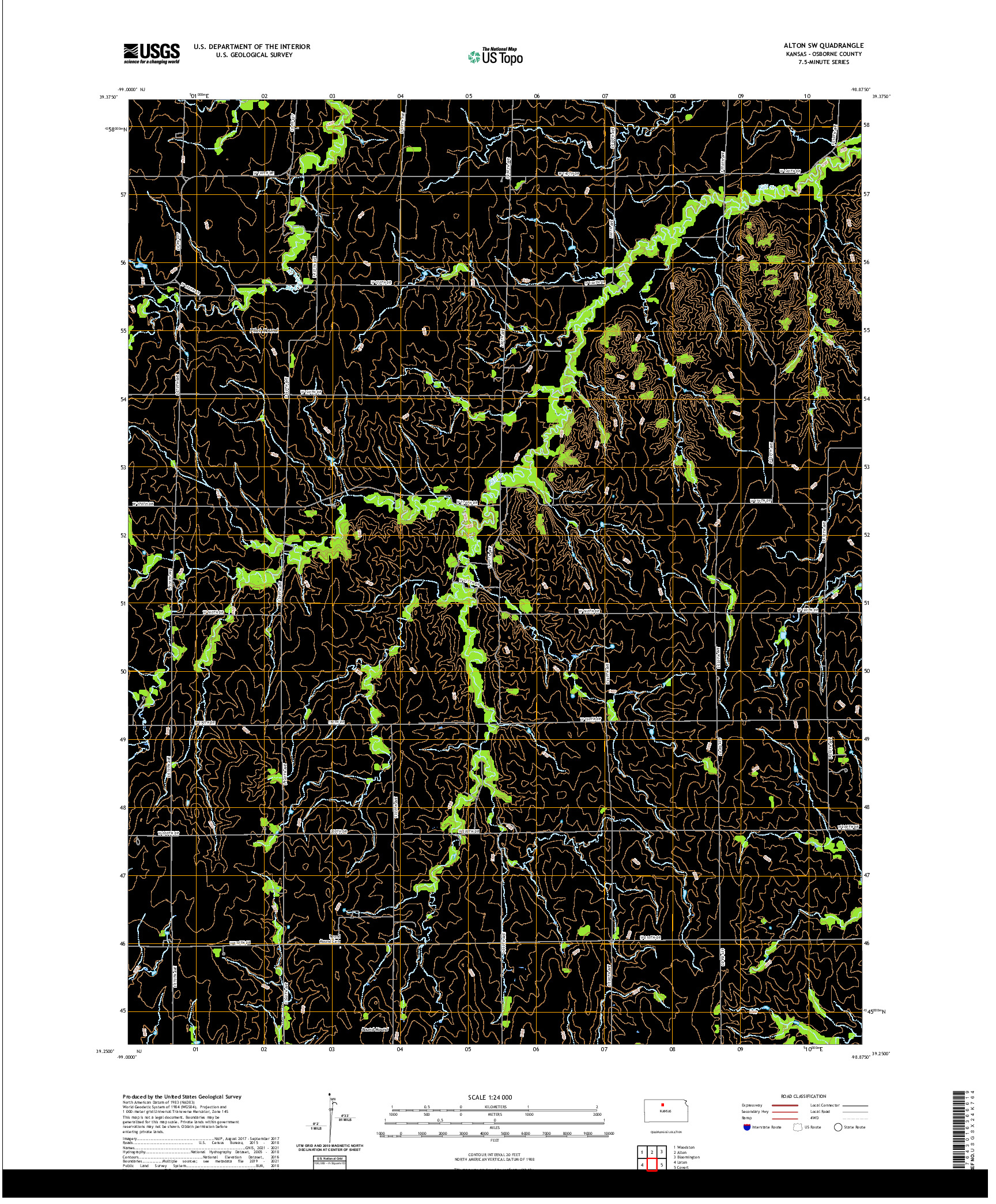 US TOPO 7.5-MINUTE MAP FOR ALTON SW, KS