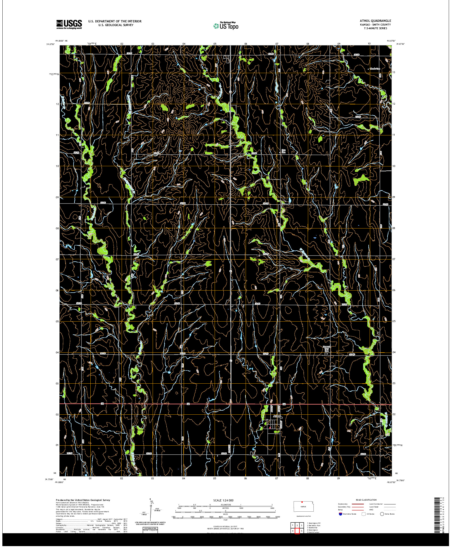 US TOPO 7.5-MINUTE MAP FOR ATHOL, KS