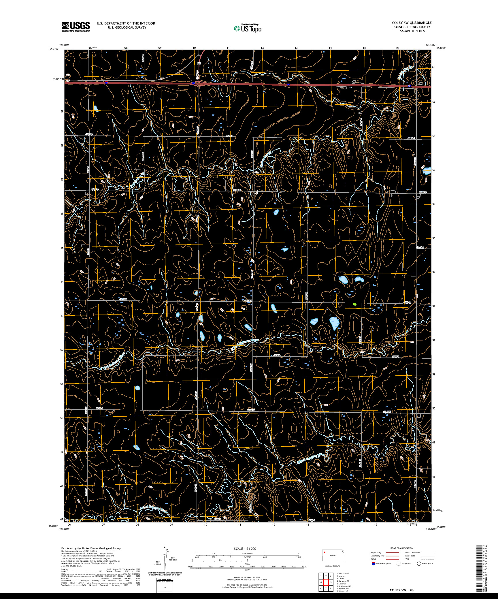 US TOPO 7.5-MINUTE MAP FOR COLBY SW, KS