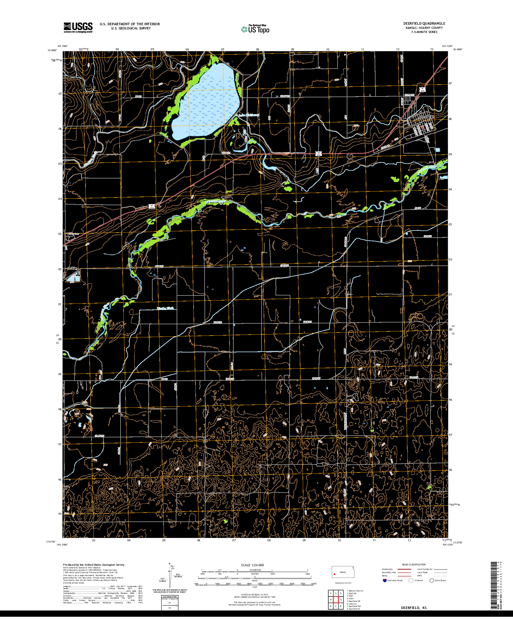 US TOPO 7.5-MINUTE MAP FOR DEERFIELD, KS