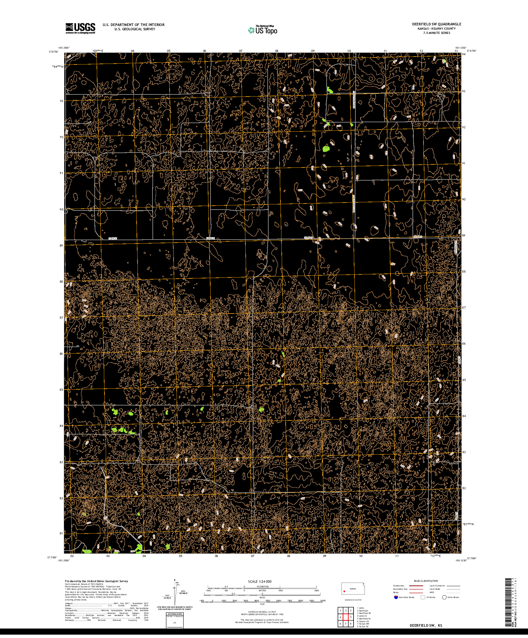 US TOPO 7.5-MINUTE MAP FOR DEERFIELD SW, KS