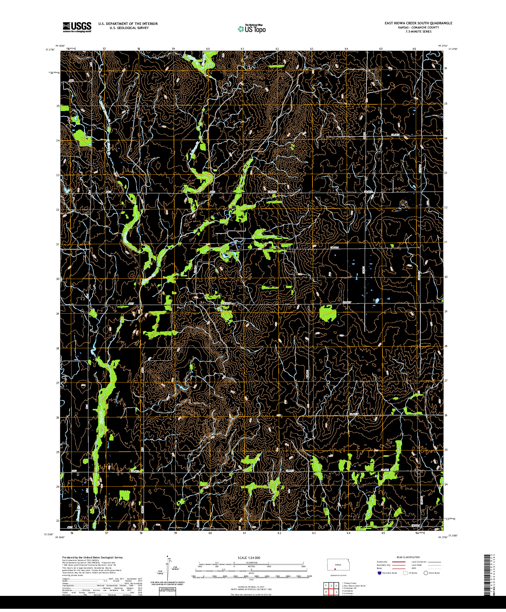 US TOPO 7.5-MINUTE MAP FOR EAST KIOWA CREEK SOUTH, KS