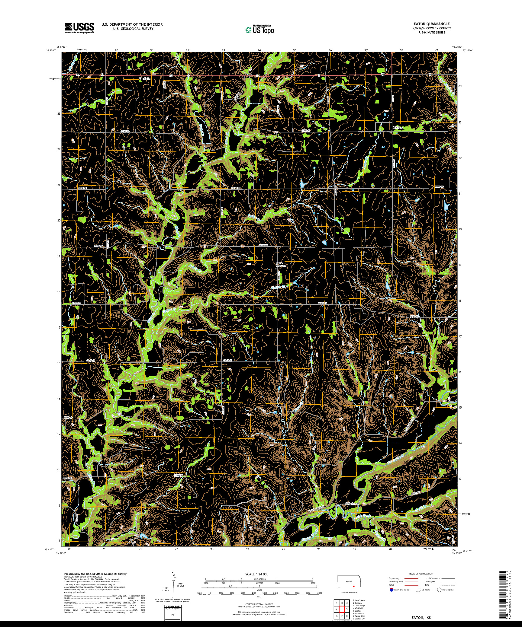 US TOPO 7.5-MINUTE MAP FOR EATON, KS