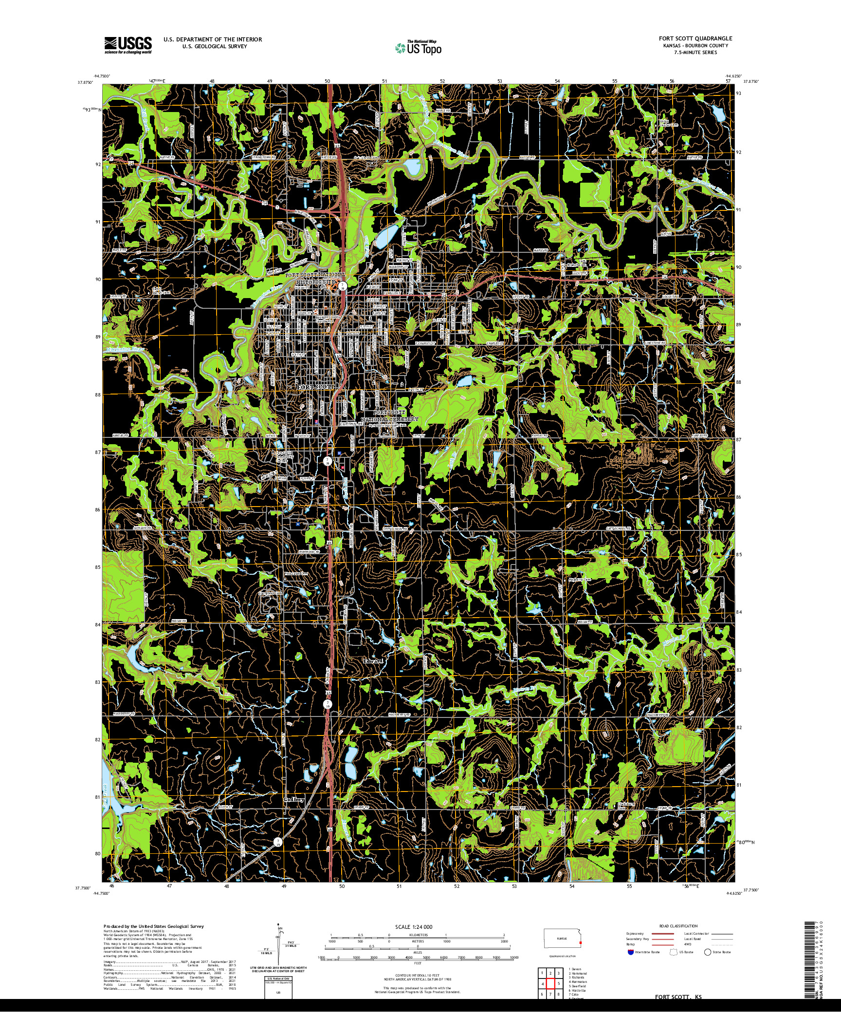 US TOPO 7.5-MINUTE MAP FOR FORT SCOTT, KS