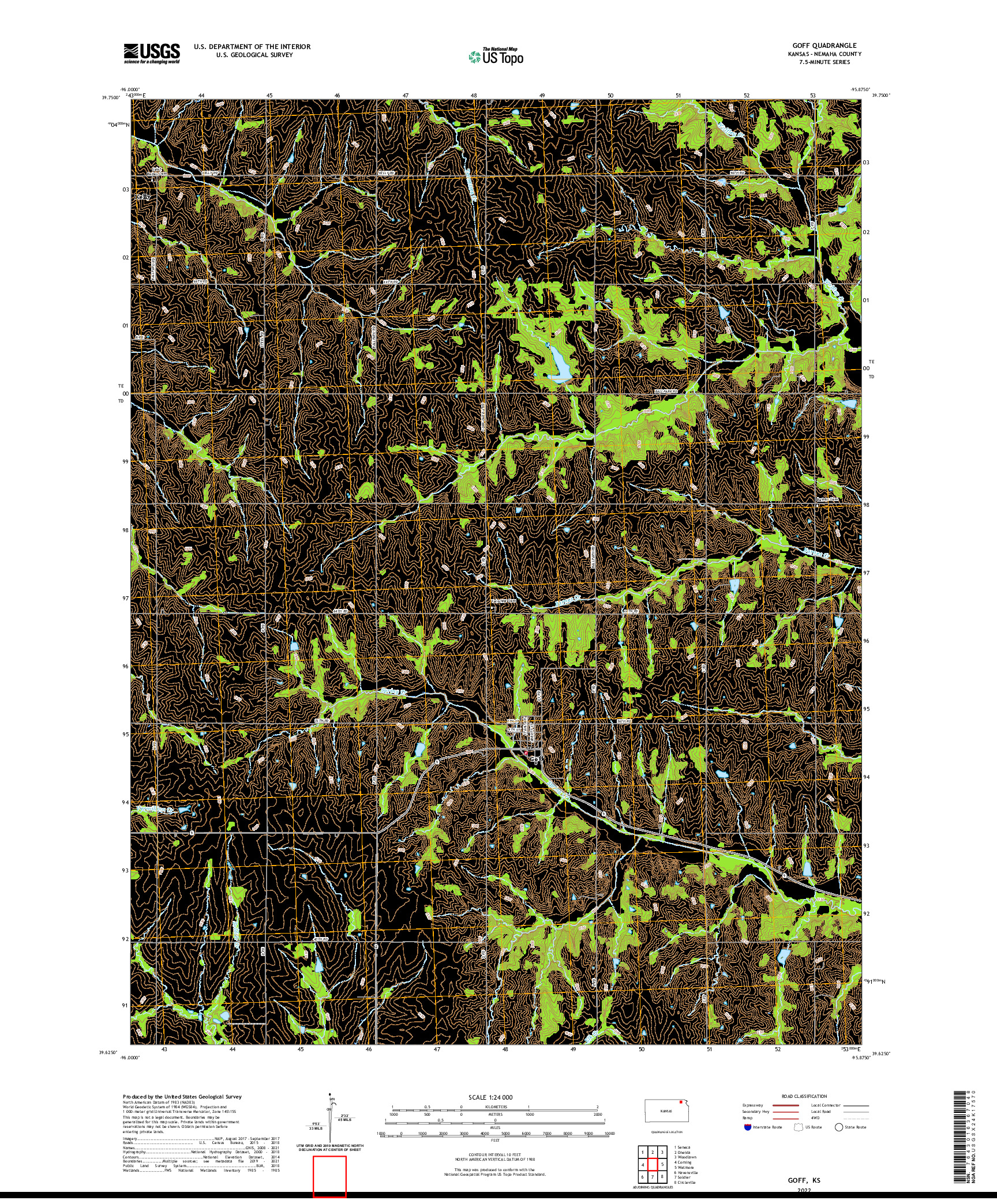 US TOPO 7.5-MINUTE MAP FOR GOFF, KS