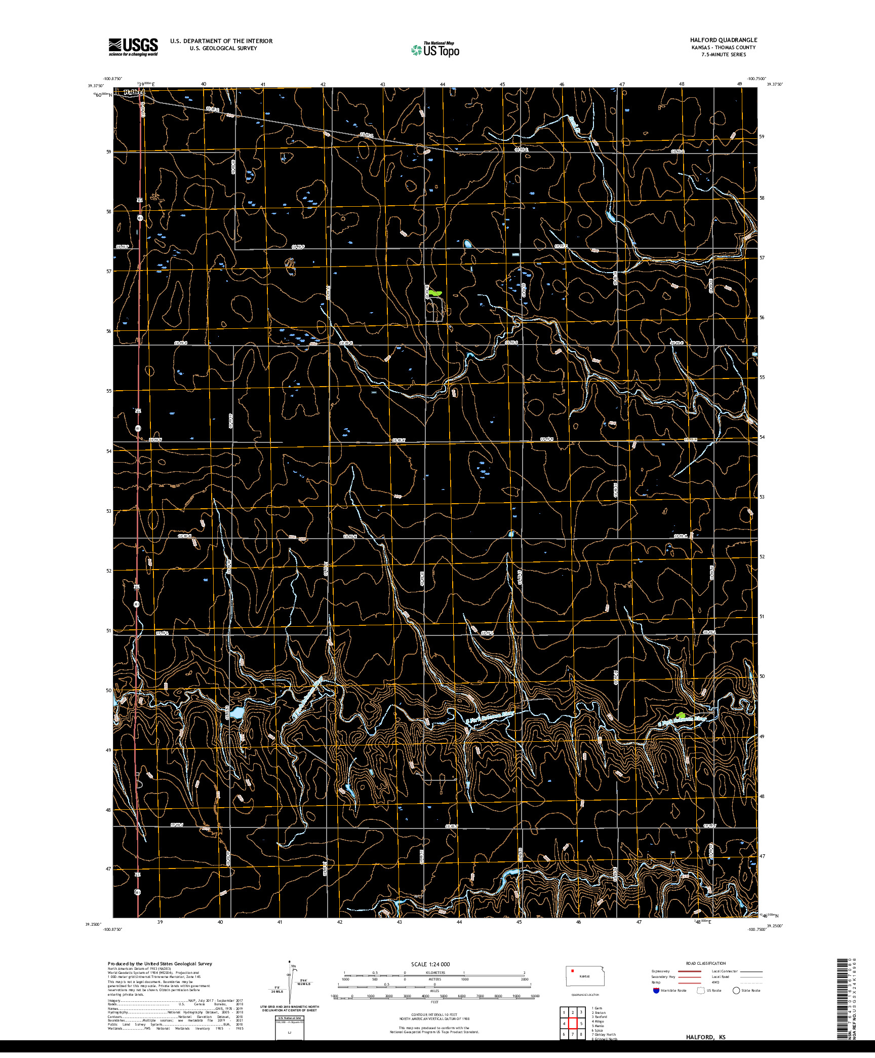 US TOPO 7.5-MINUTE MAP FOR HALFORD, KS