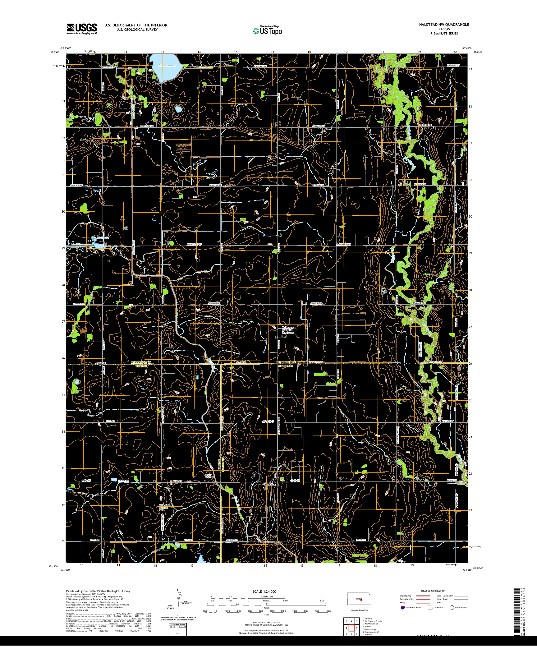 US TOPO 7.5-MINUTE MAP FOR HALSTEAD NW, KS