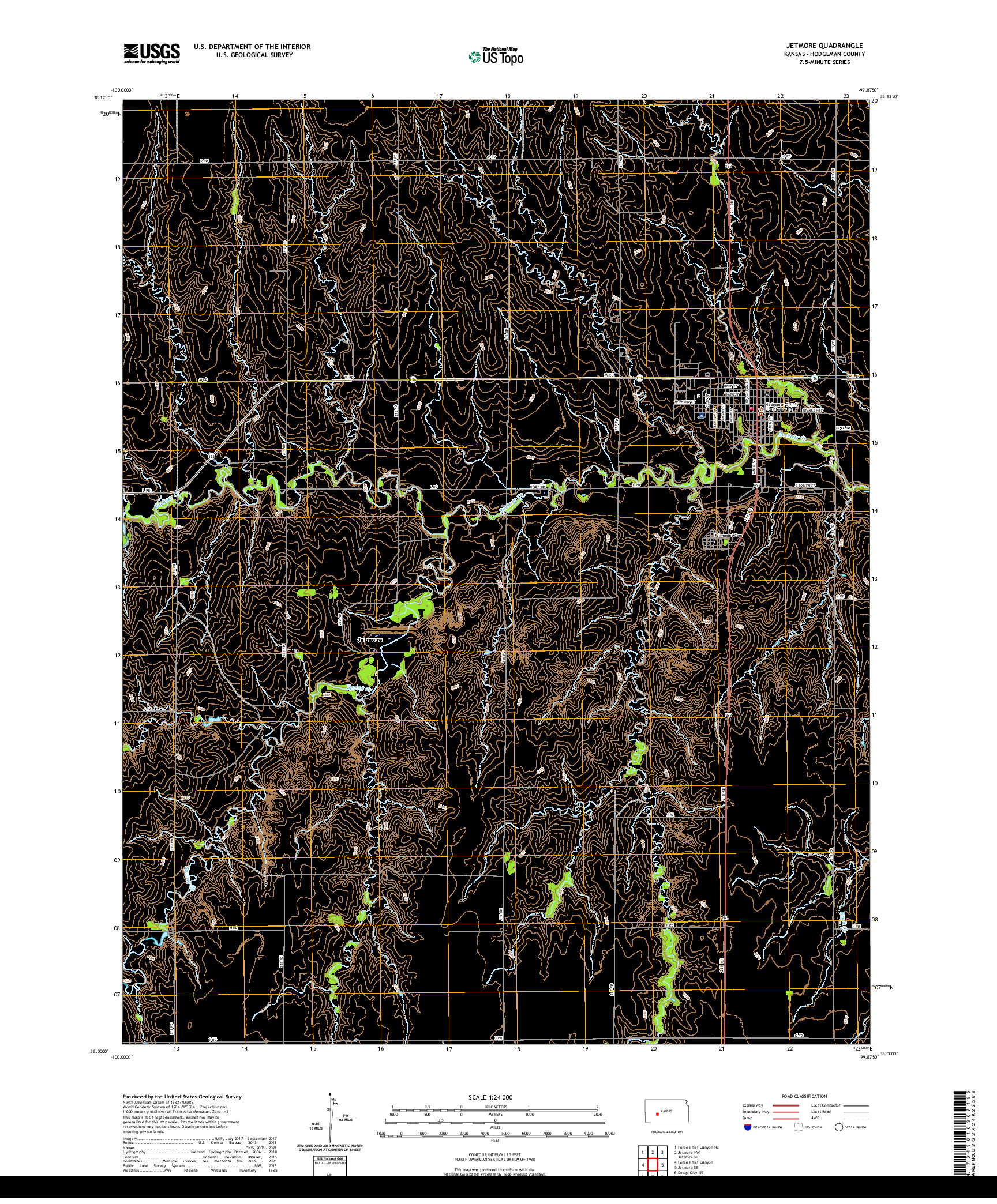 US TOPO 7.5-MINUTE MAP FOR JETMORE, KS