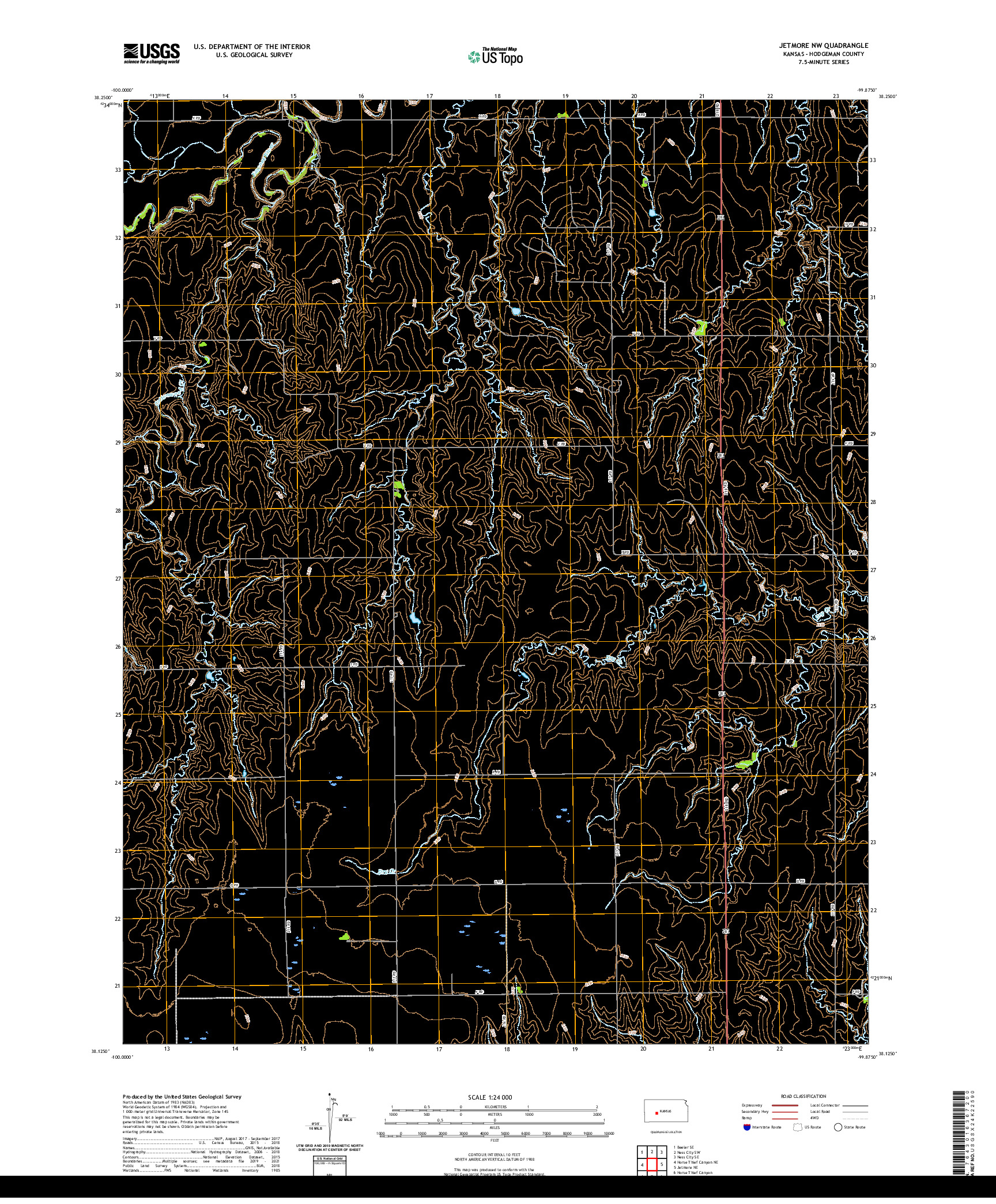 US TOPO 7.5-MINUTE MAP FOR JETMORE NW, KS