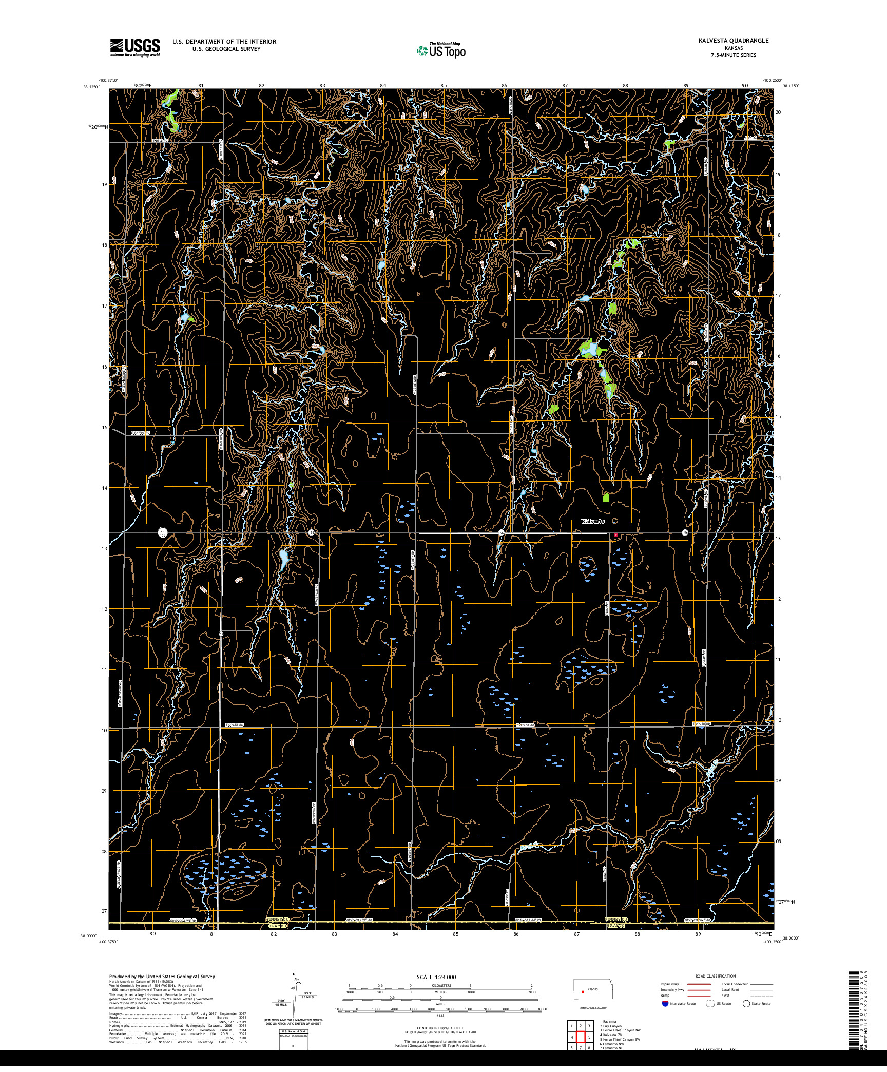 US TOPO 7.5-MINUTE MAP FOR KALVESTA, KS