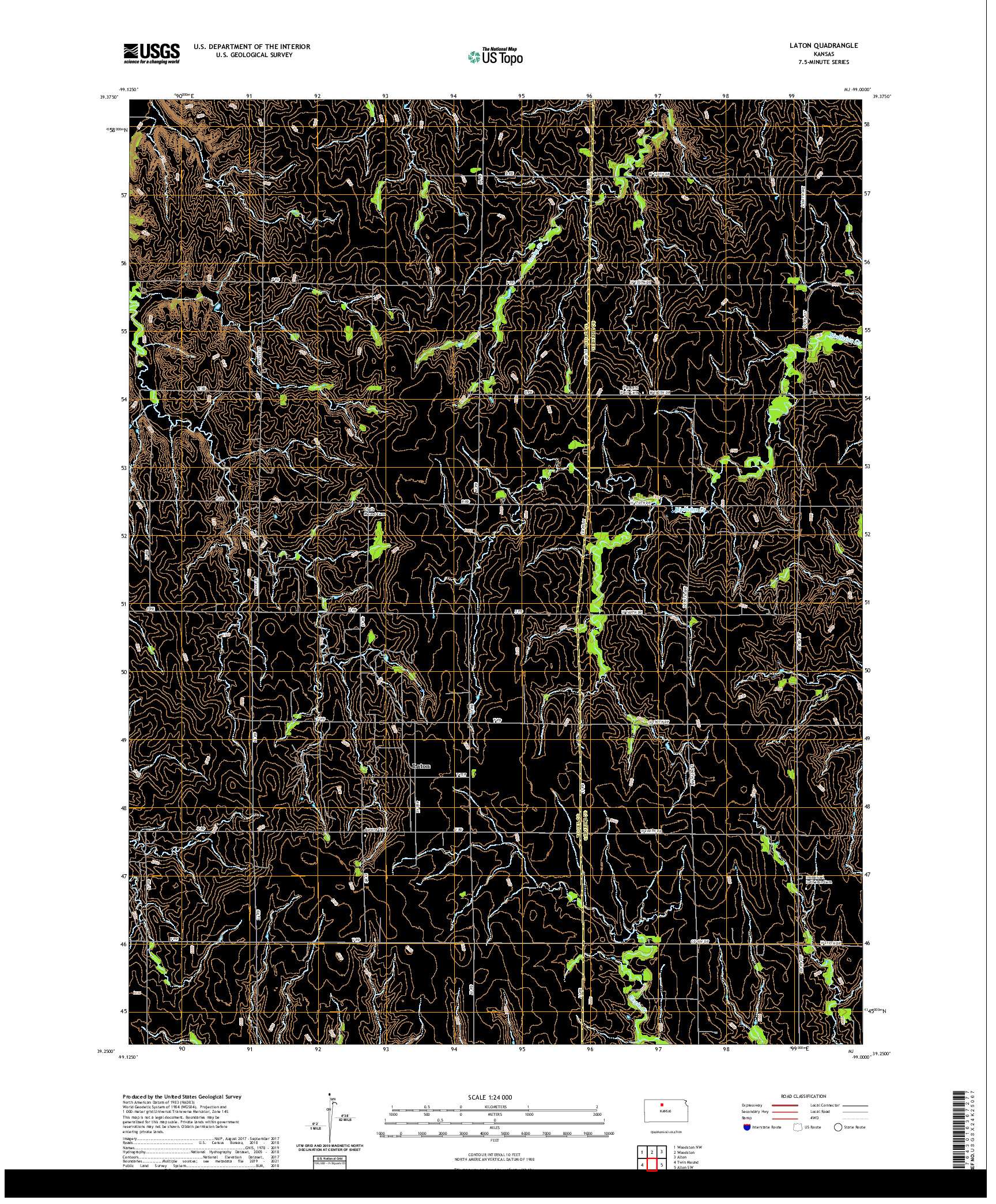 US TOPO 7.5-MINUTE MAP FOR LATON, KS