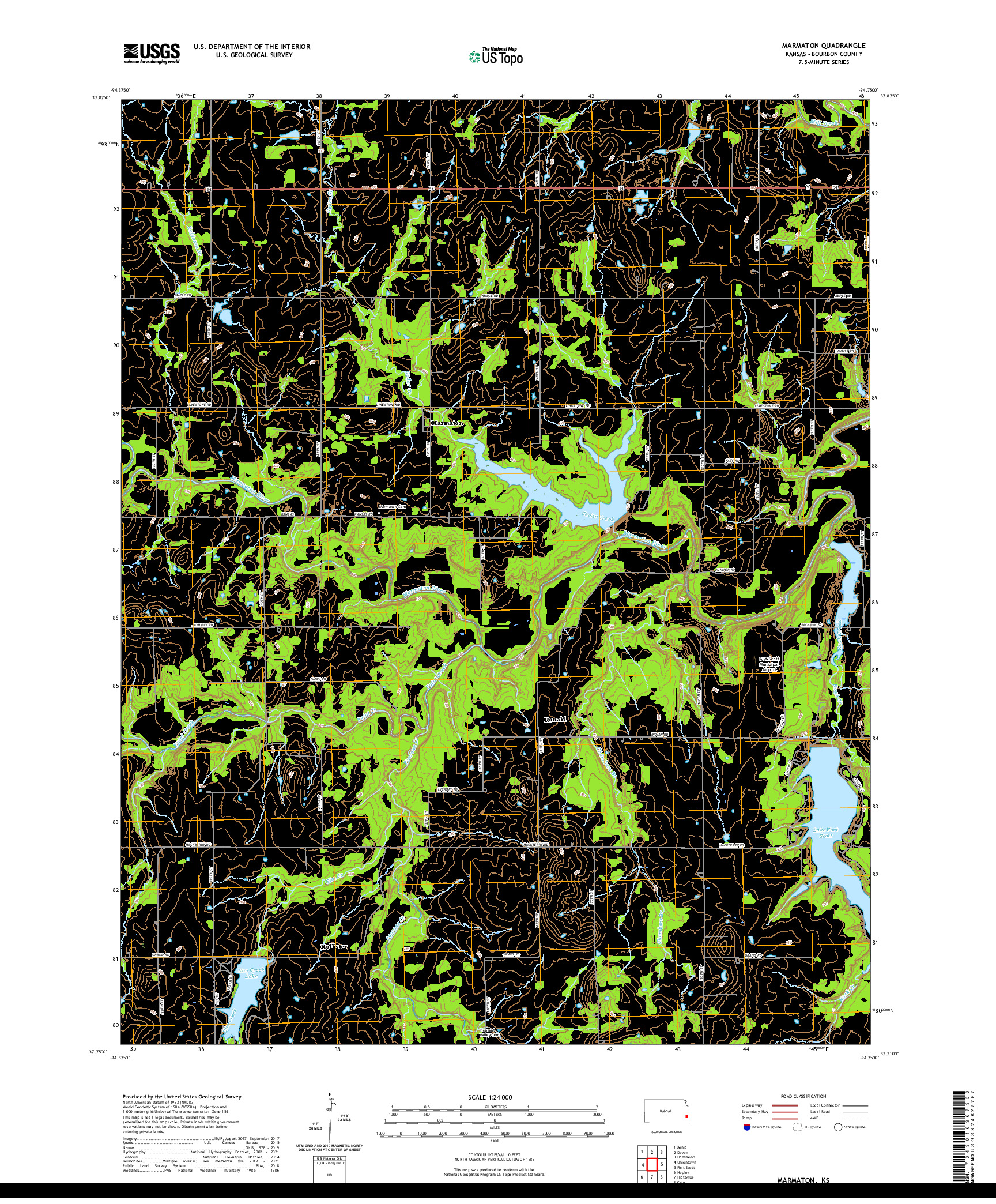 US TOPO 7.5-MINUTE MAP FOR MARMATON, KS