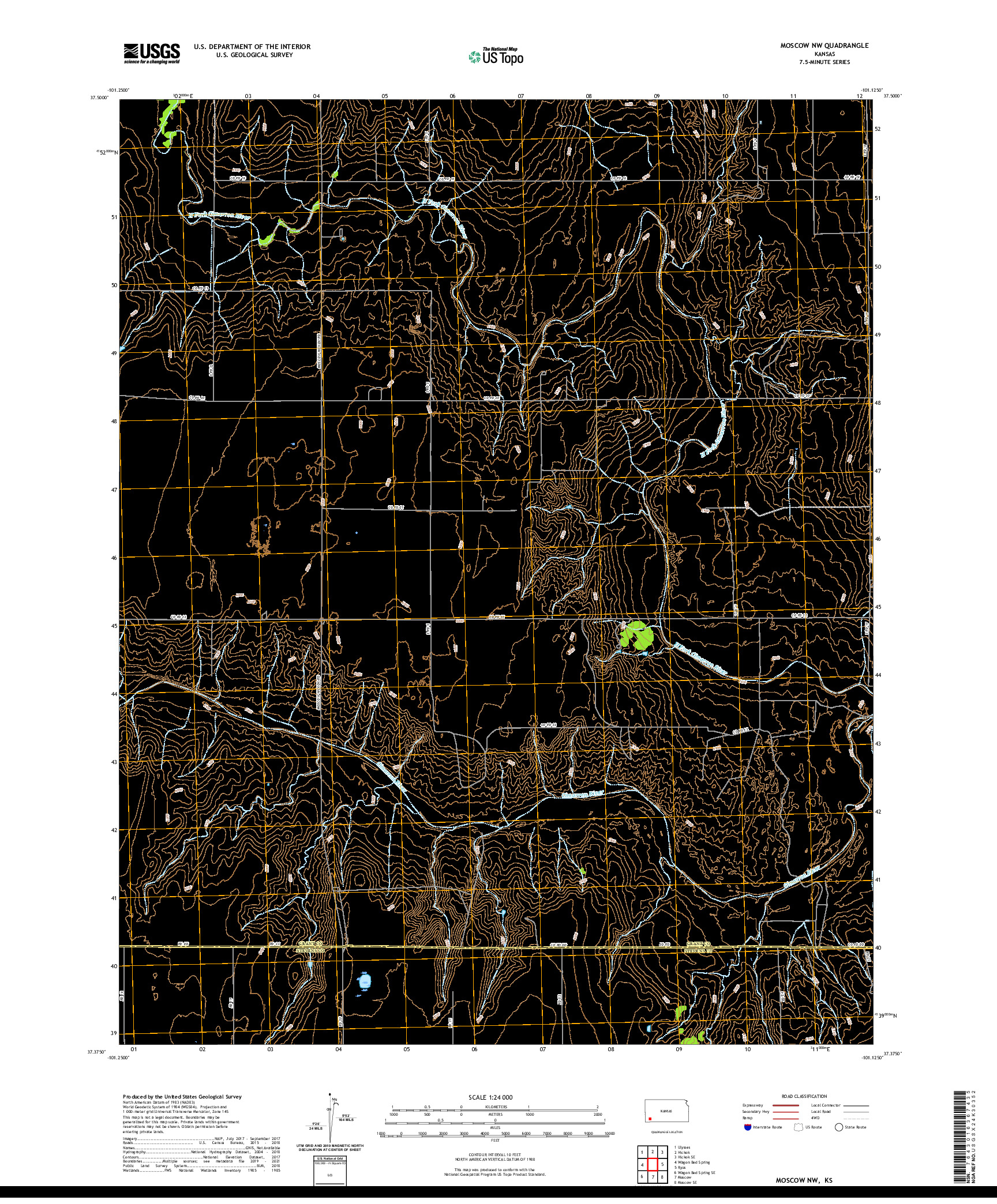 US TOPO 7.5-MINUTE MAP FOR MOSCOW NW, KS