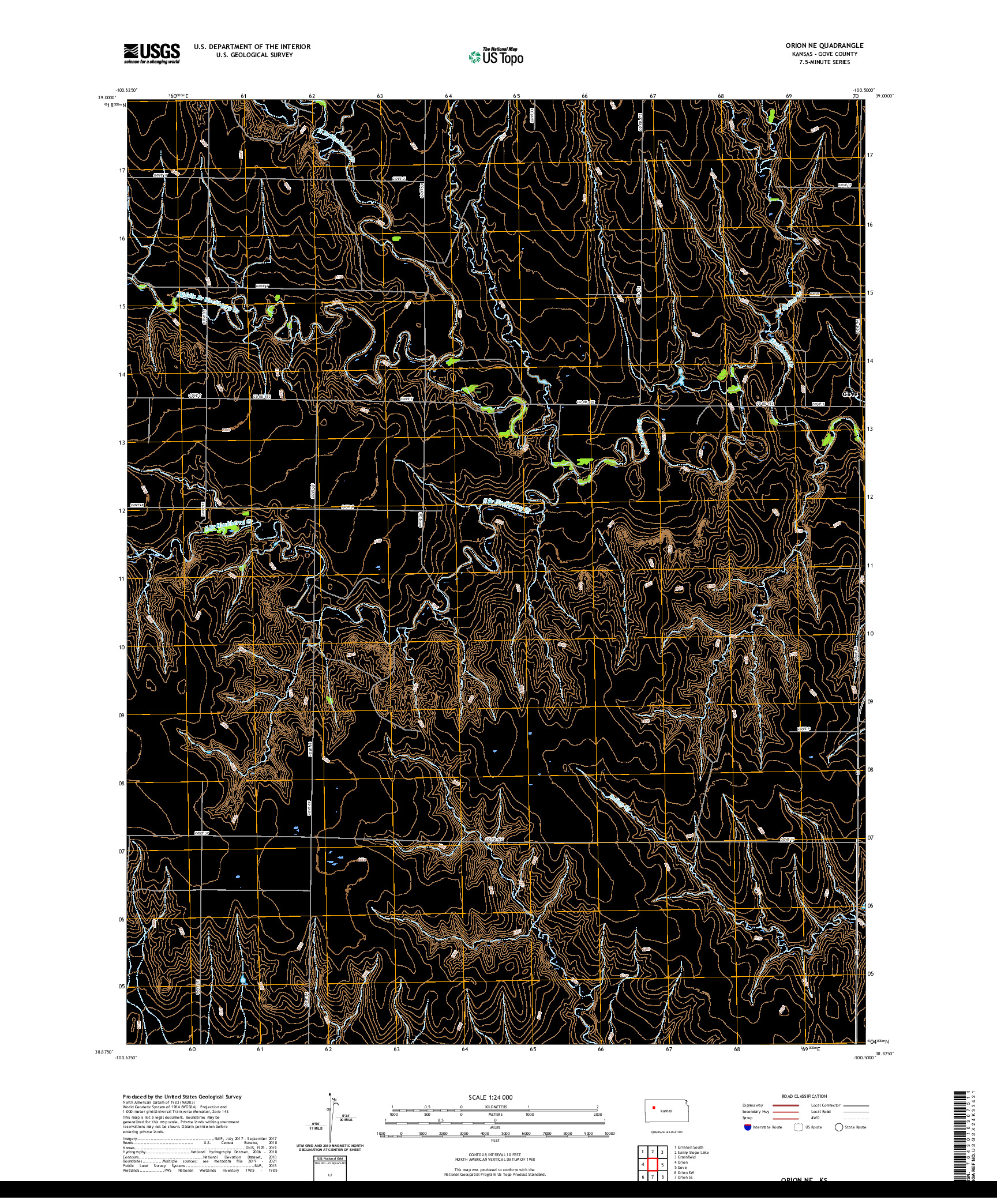 US TOPO 7.5-MINUTE MAP FOR ORION NE, KS