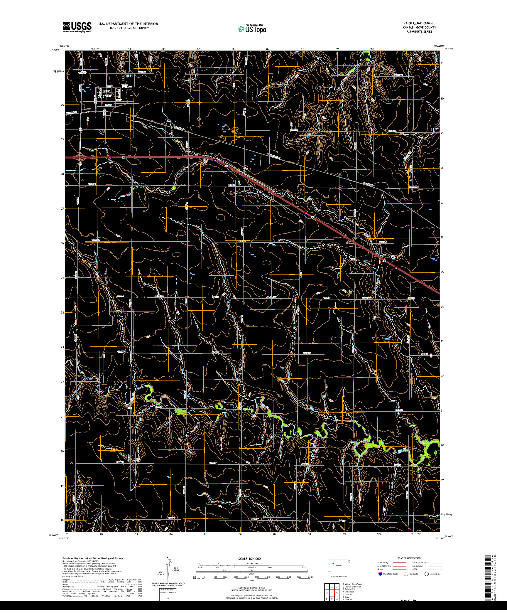 US TOPO 7.5-MINUTE MAP FOR PARK, KS