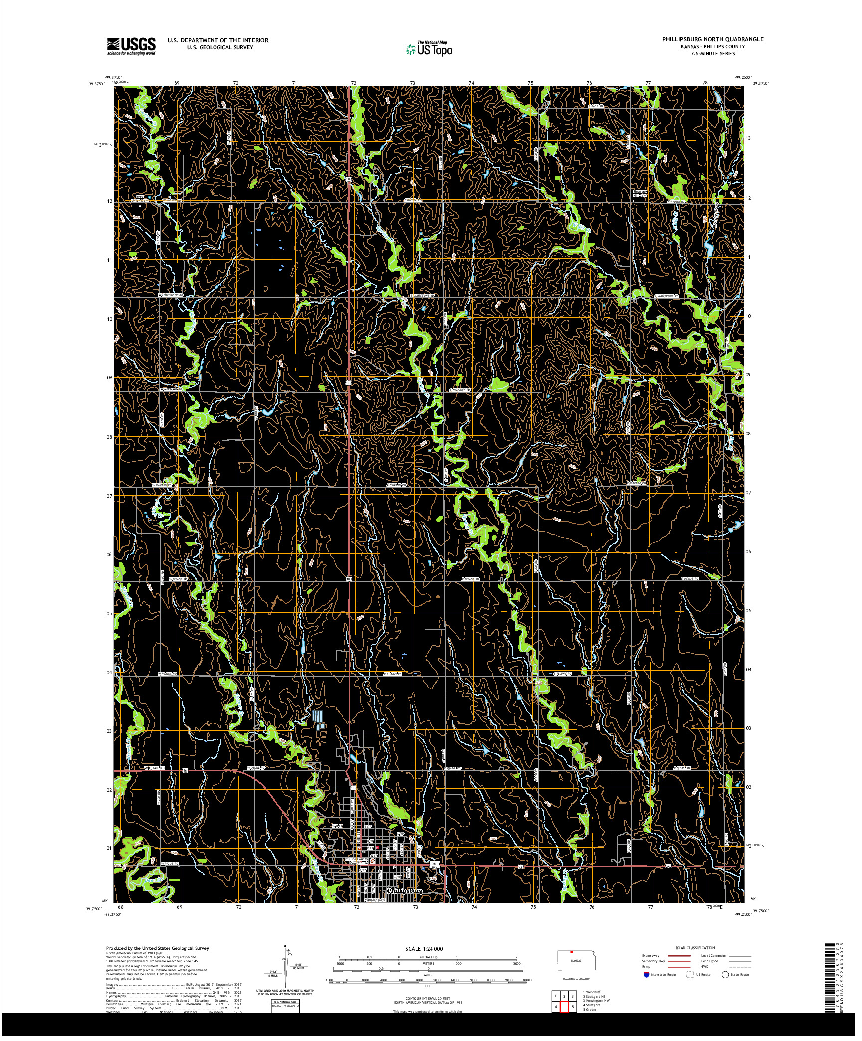 US TOPO 7.5-MINUTE MAP FOR PHILLIPSBURG NORTH, KS