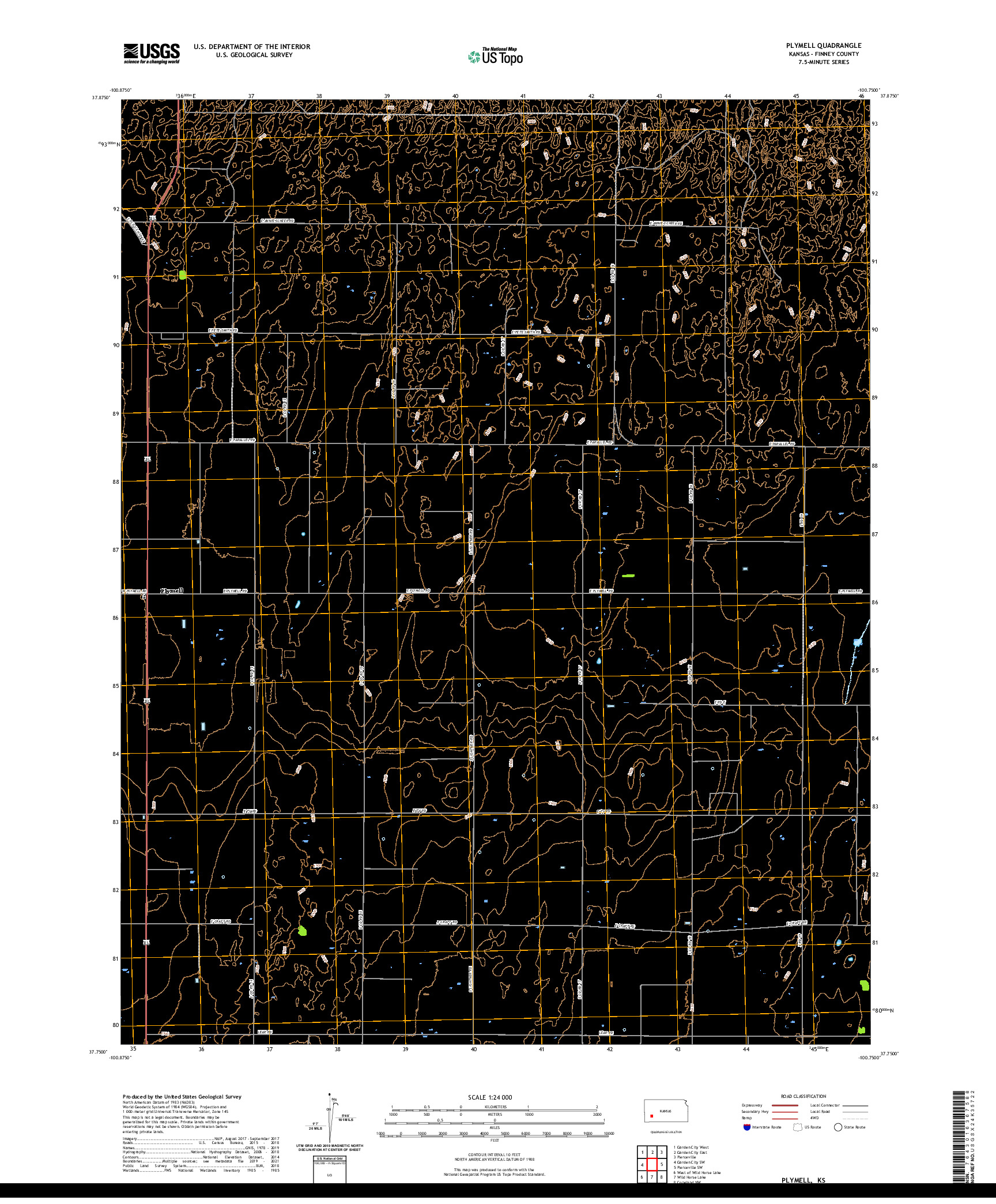 US TOPO 7.5-MINUTE MAP FOR PLYMELL, KS