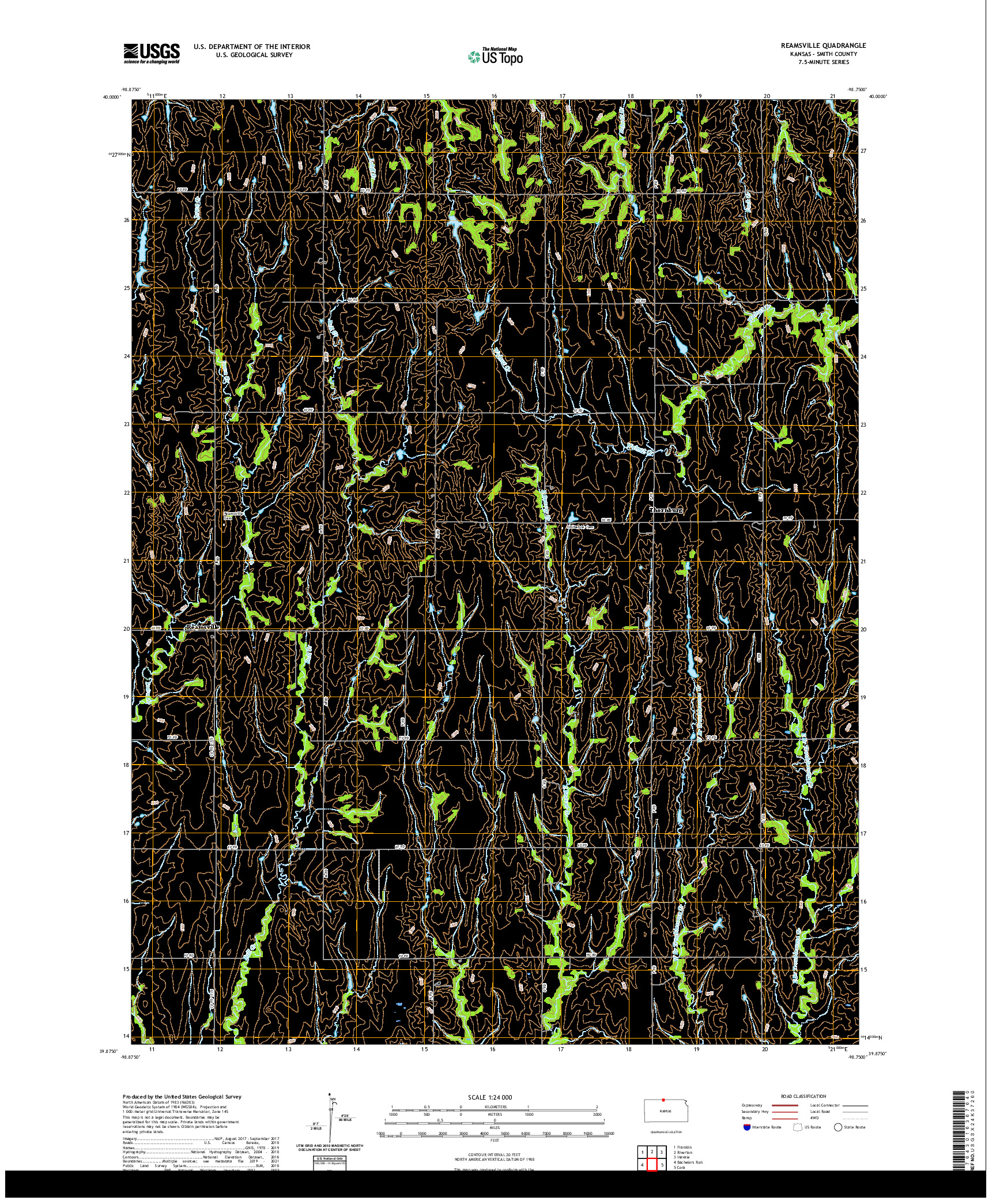 US TOPO 7.5-MINUTE MAP FOR REAMSVILLE, KS