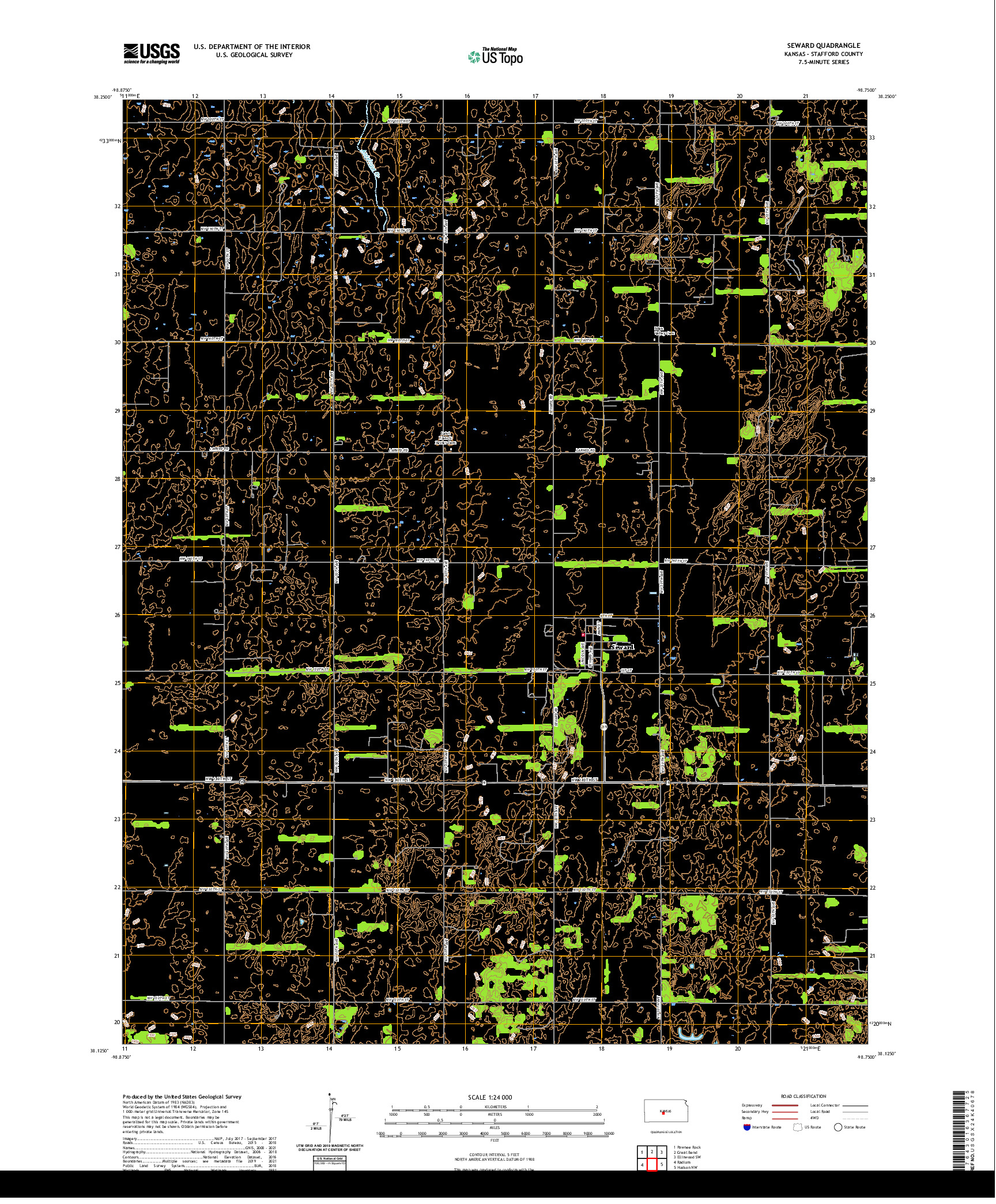 US TOPO 7.5-MINUTE MAP FOR SEWARD, KS