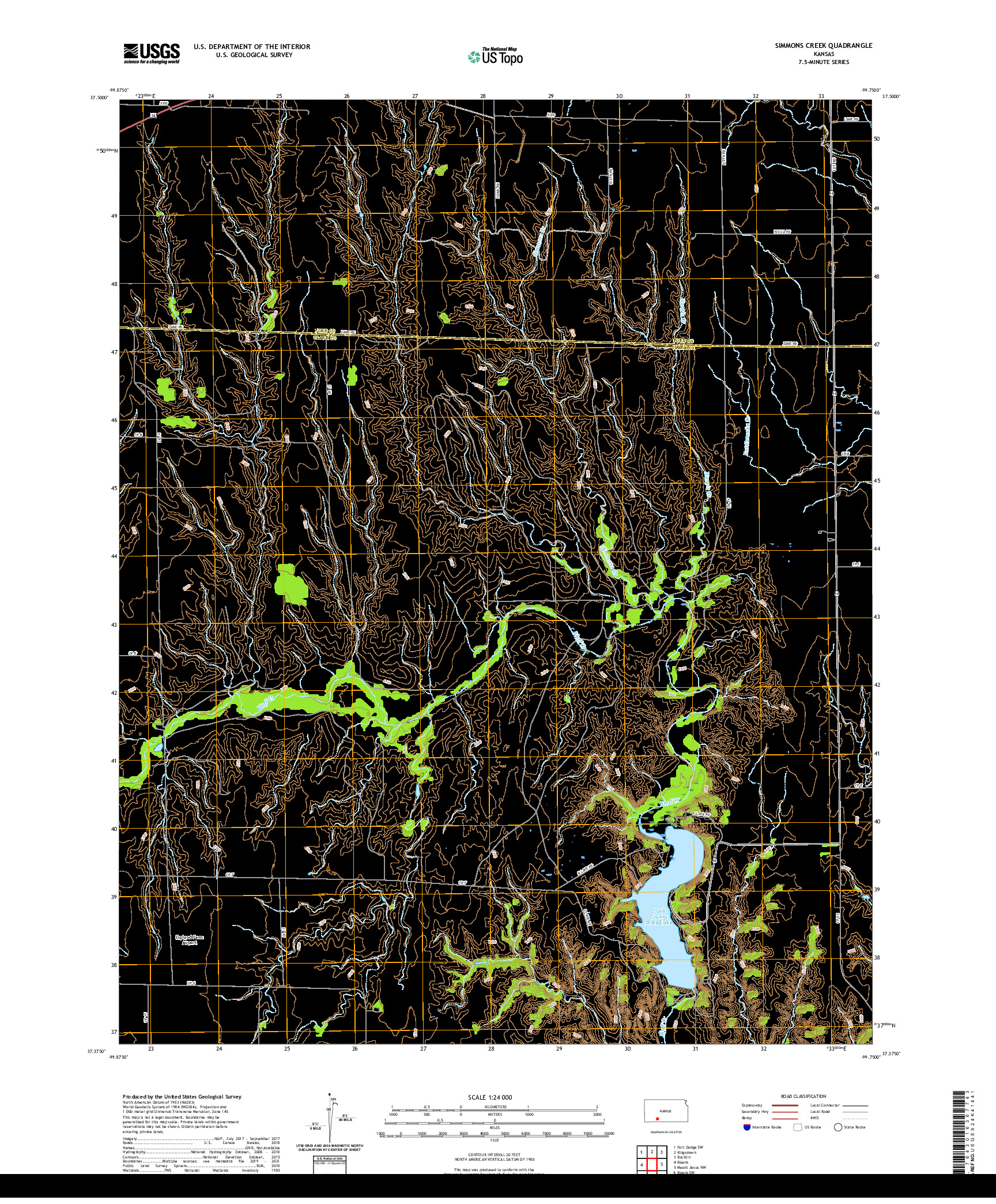 US TOPO 7.5-MINUTE MAP FOR SIMMONS CREEK, KS