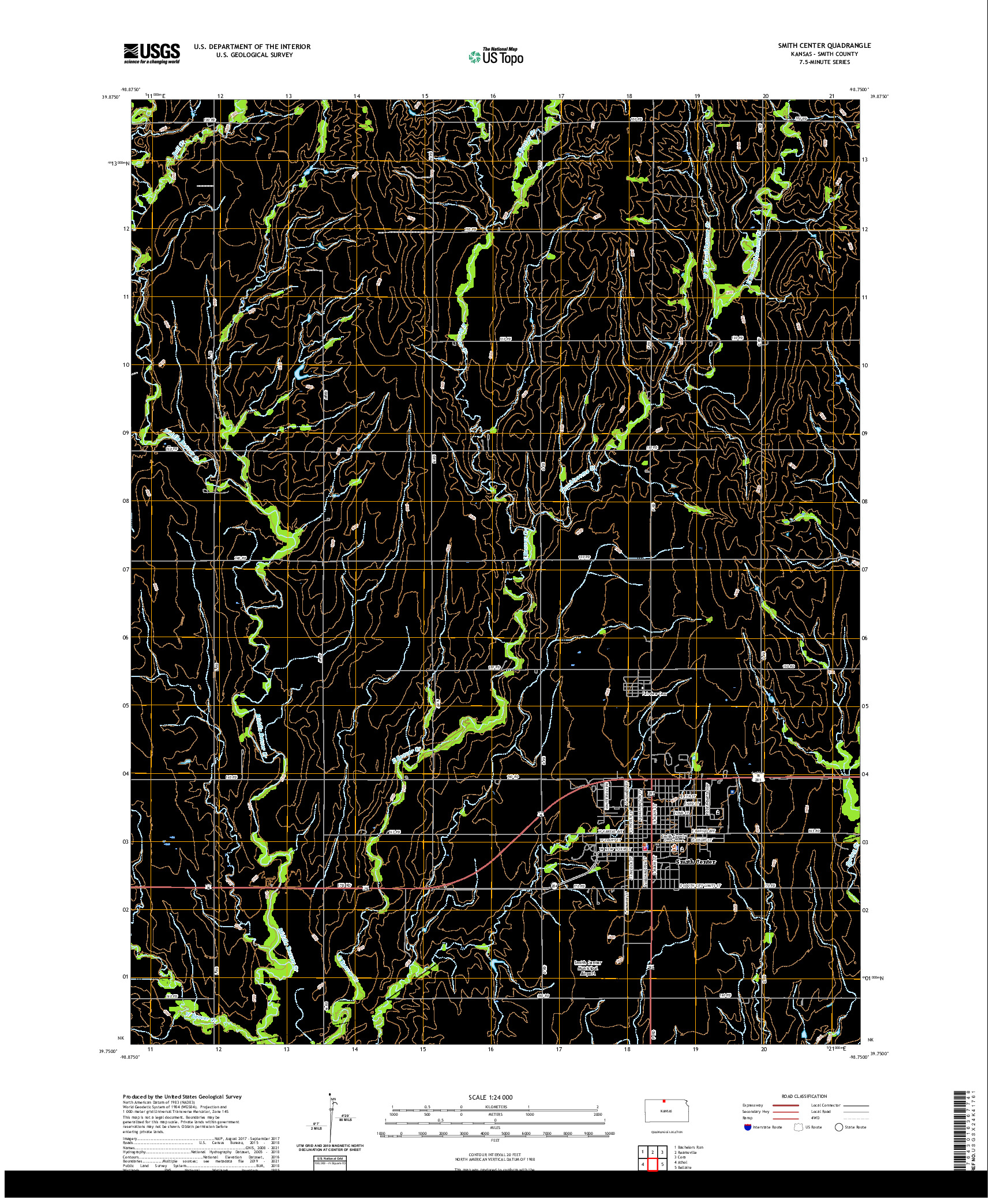 US TOPO 7.5-MINUTE MAP FOR SMITH CENTER, KS