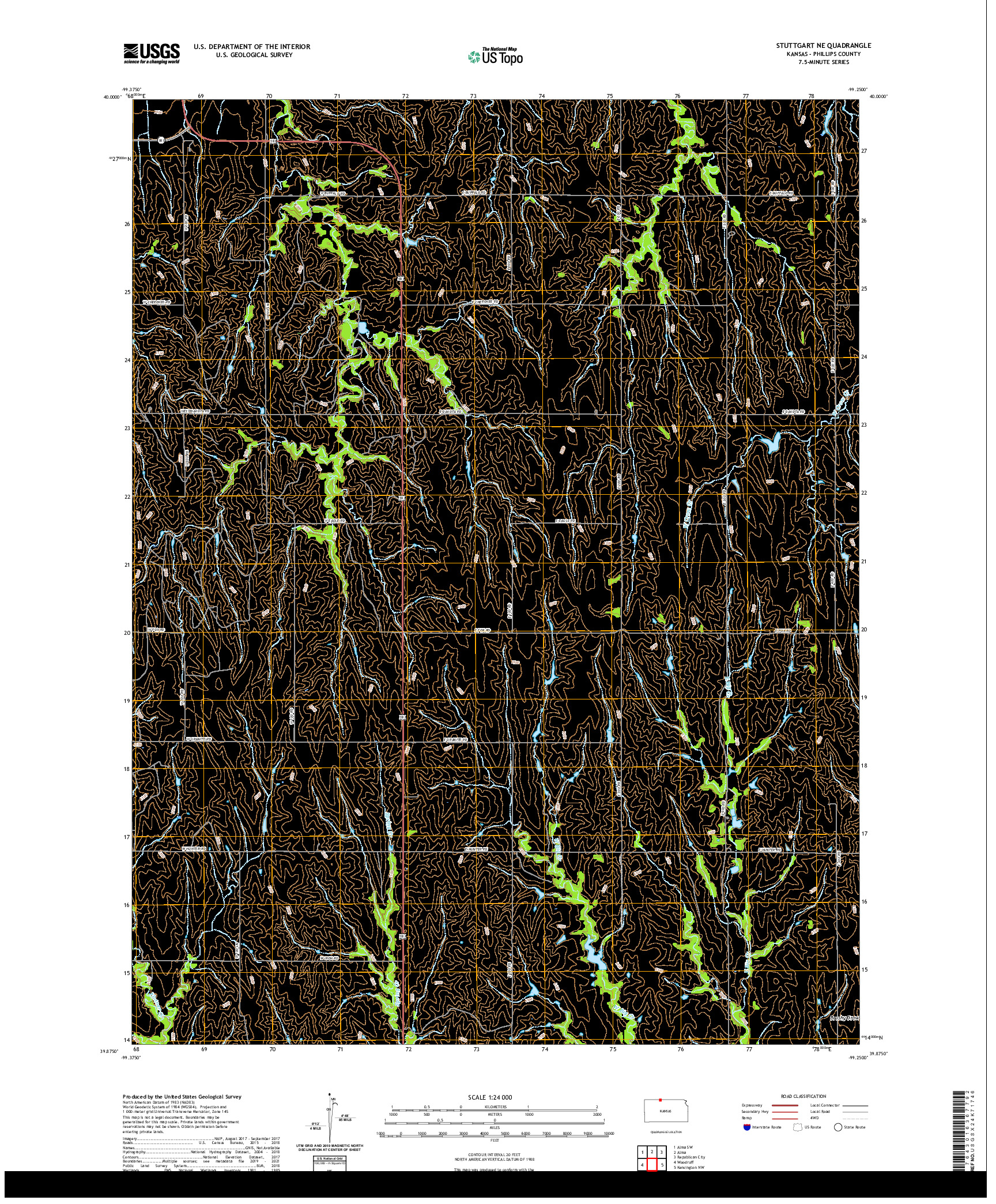 US TOPO 7.5-MINUTE MAP FOR STUTTGART NE, KS