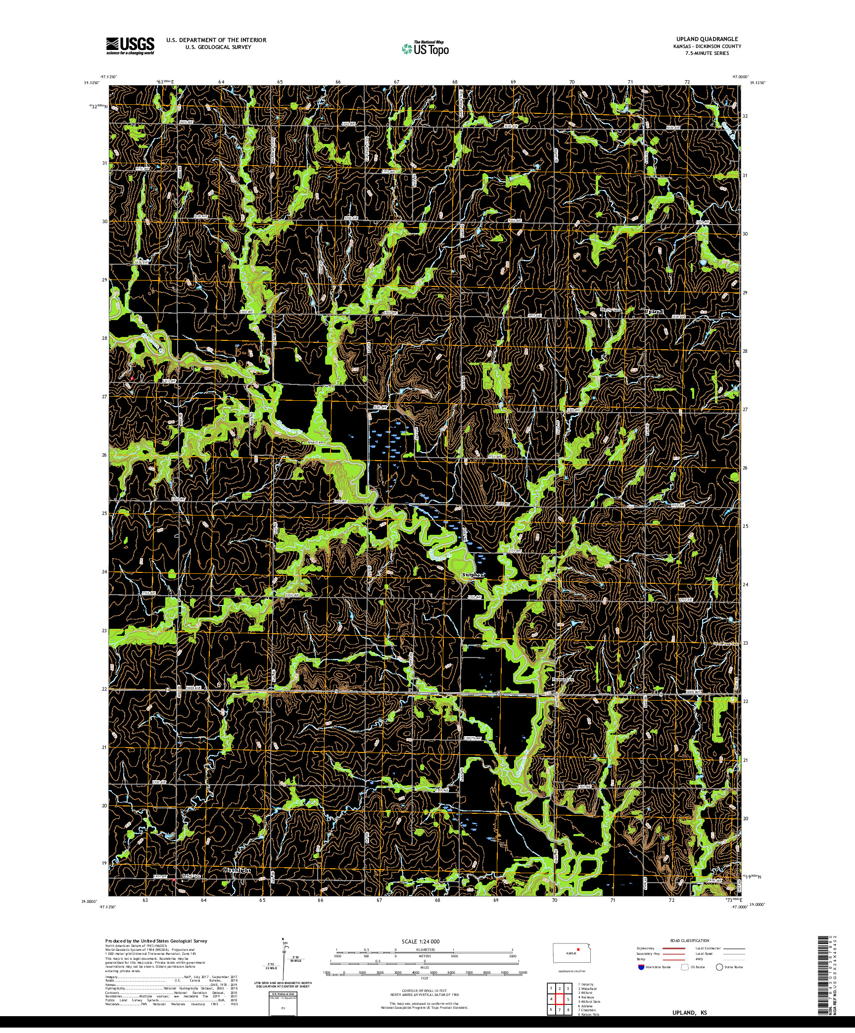 US TOPO 7.5-MINUTE MAP FOR UPLAND, KS