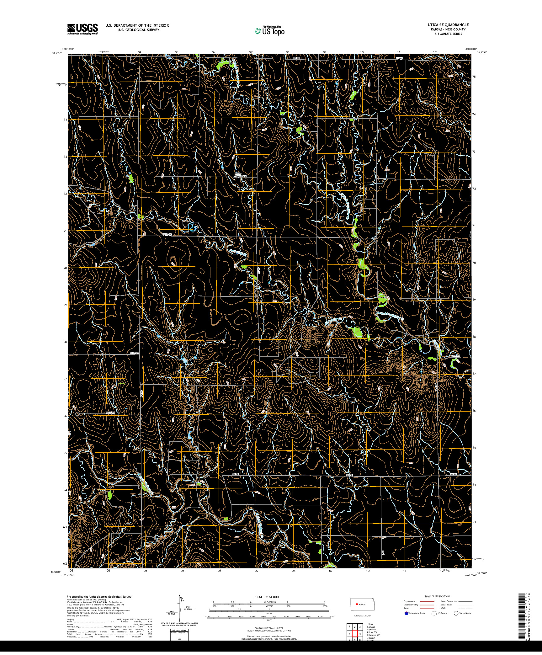 US TOPO 7.5-MINUTE MAP FOR UTICA SE, KS