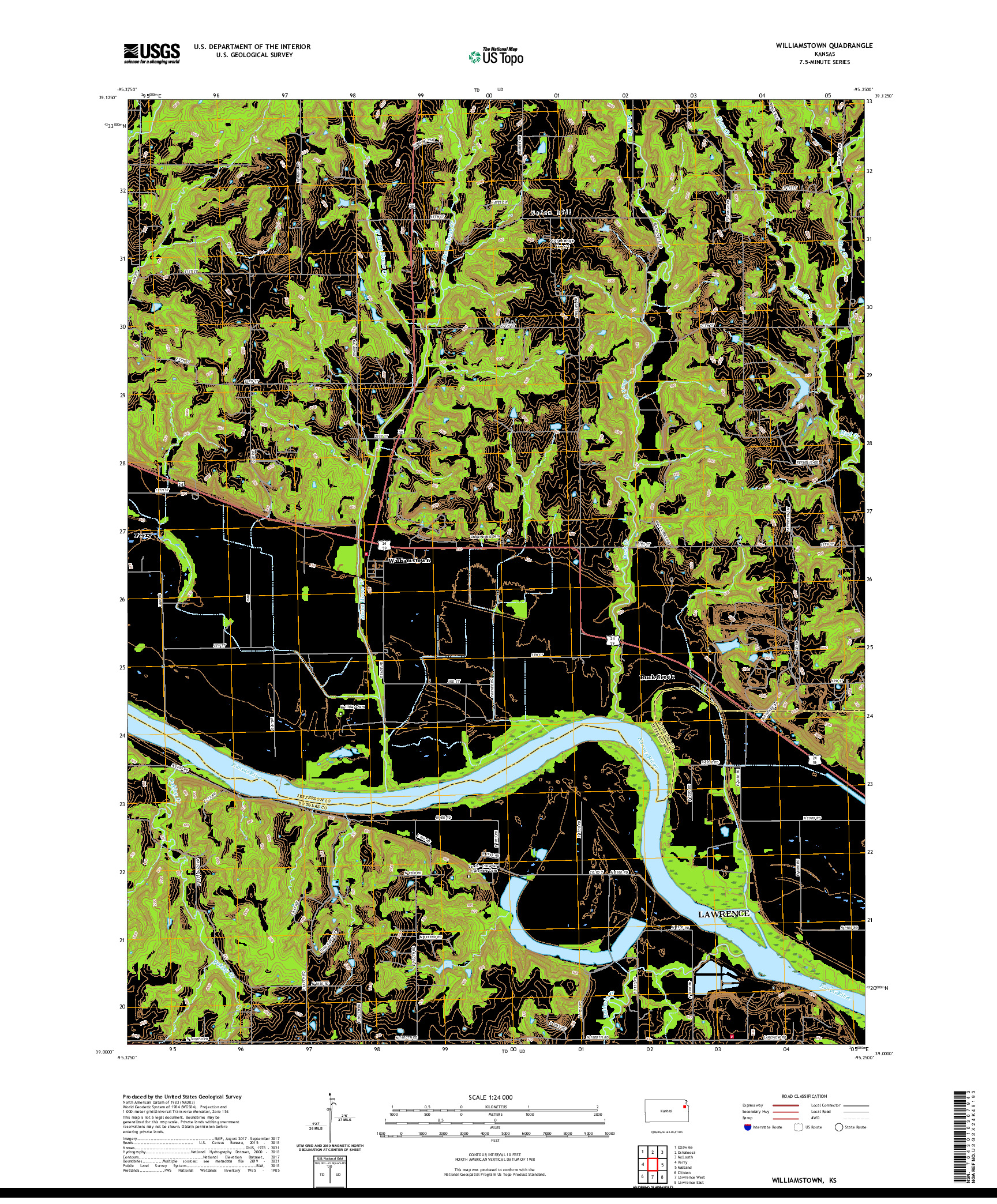 US TOPO 7.5-MINUTE MAP FOR WILLIAMSTOWN, KS