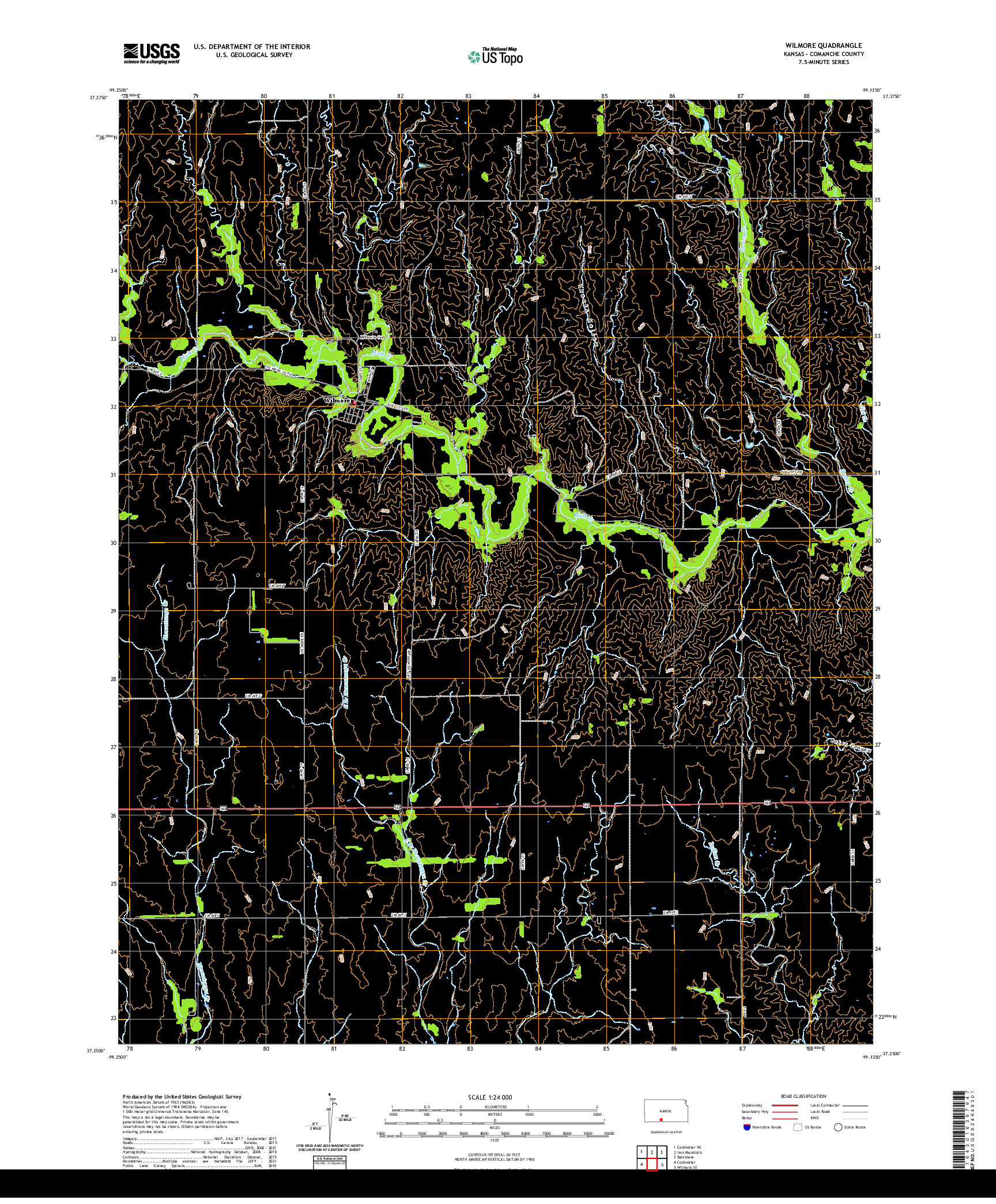 US TOPO 7.5-MINUTE MAP FOR WILMORE, KS