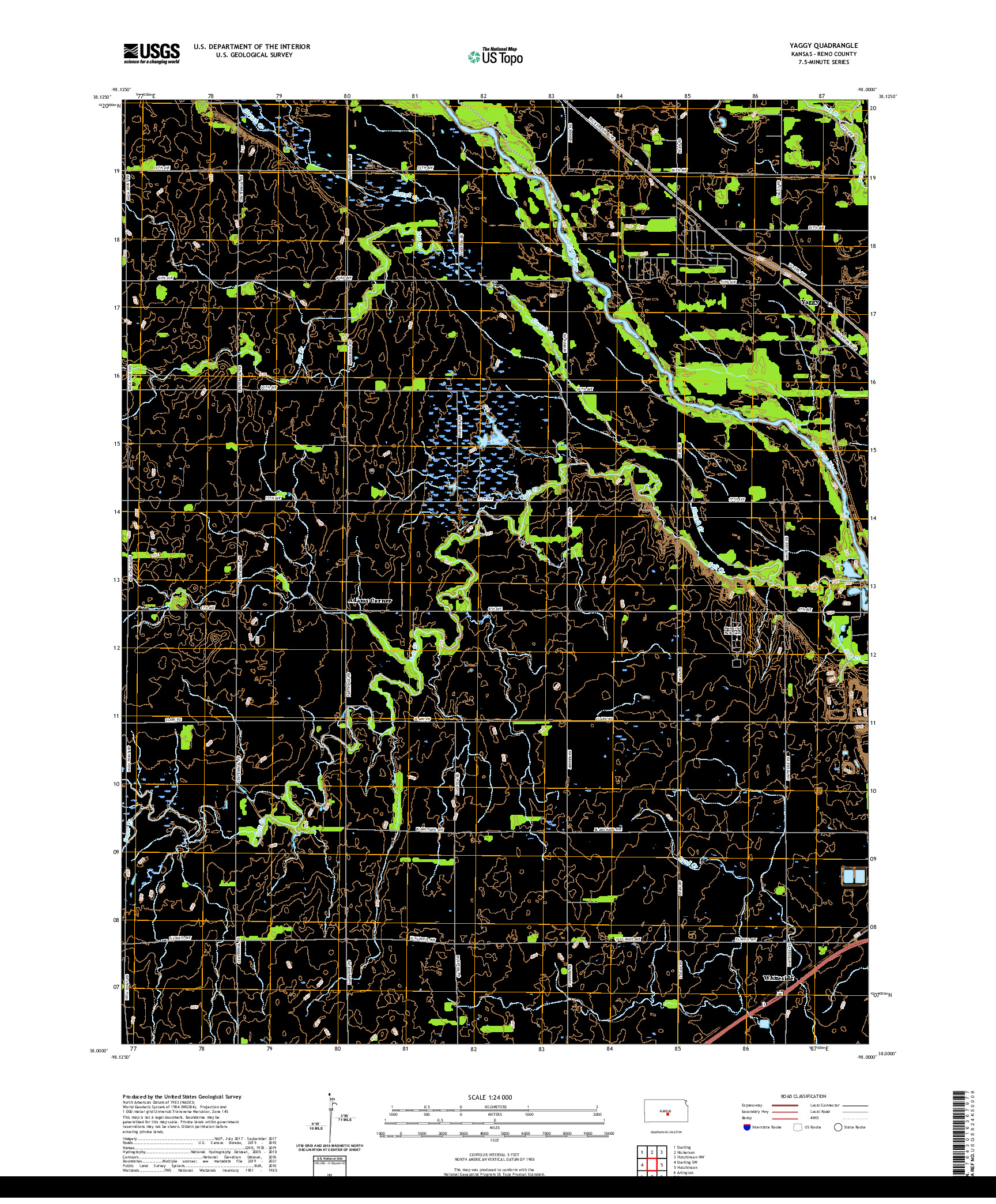 US TOPO 7.5-MINUTE MAP FOR YAGGY, KS