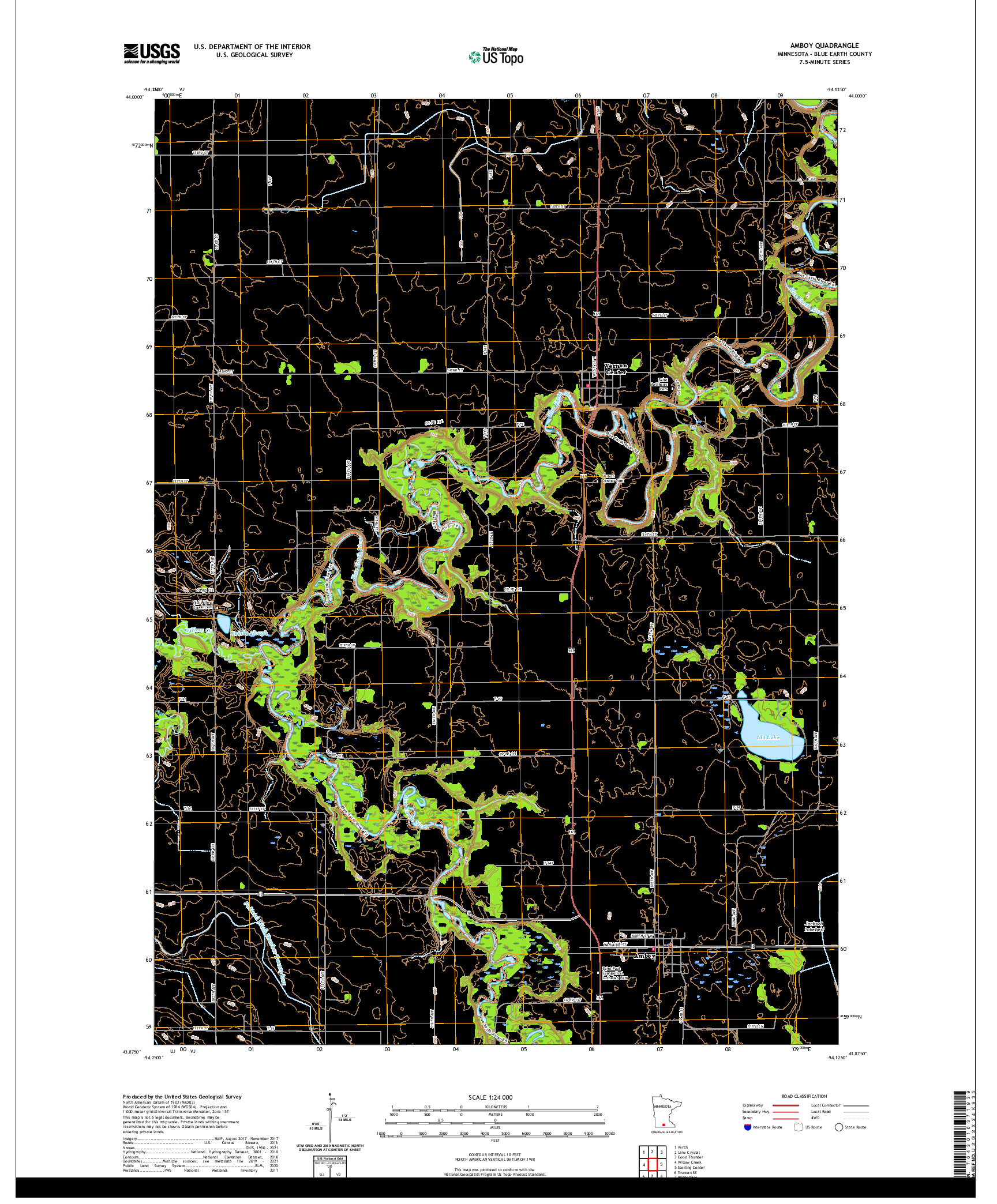 US TOPO 7.5-MINUTE MAP FOR AMBOY, MN