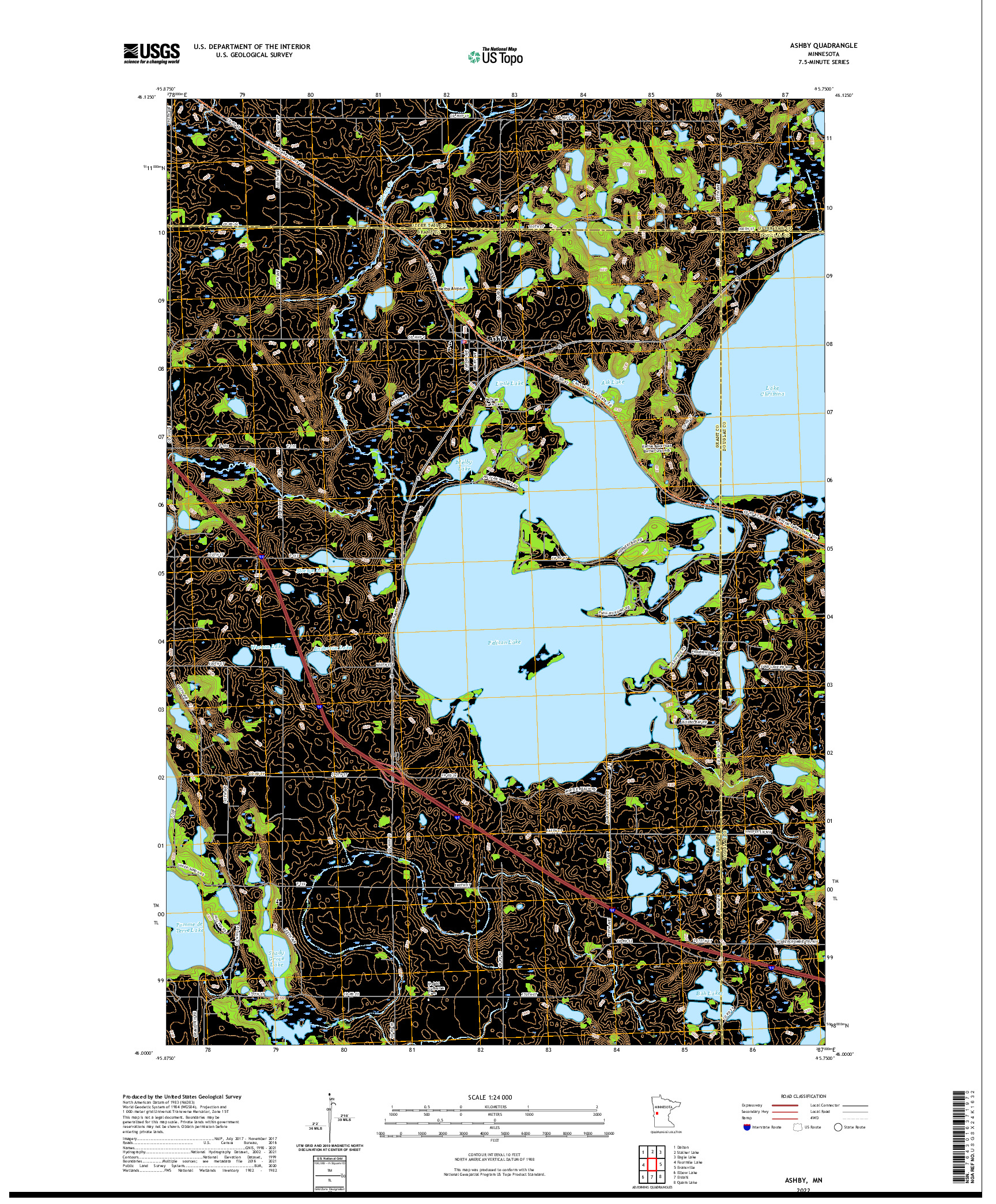 US TOPO 7.5-MINUTE MAP FOR ASHBY, MN