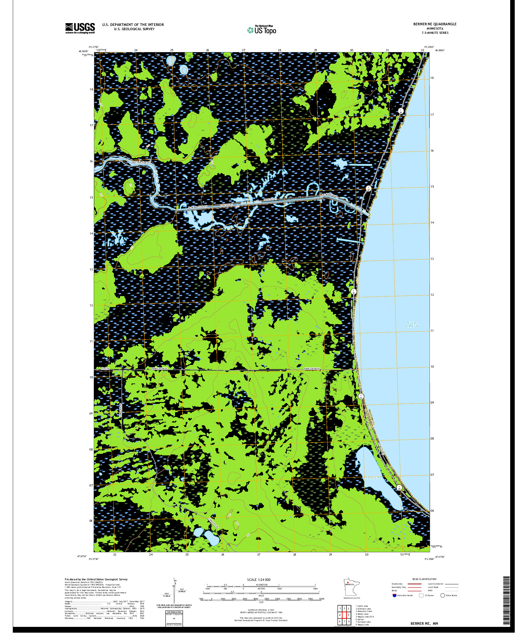 US TOPO 7.5-MINUTE MAP FOR BERNER NE, MN