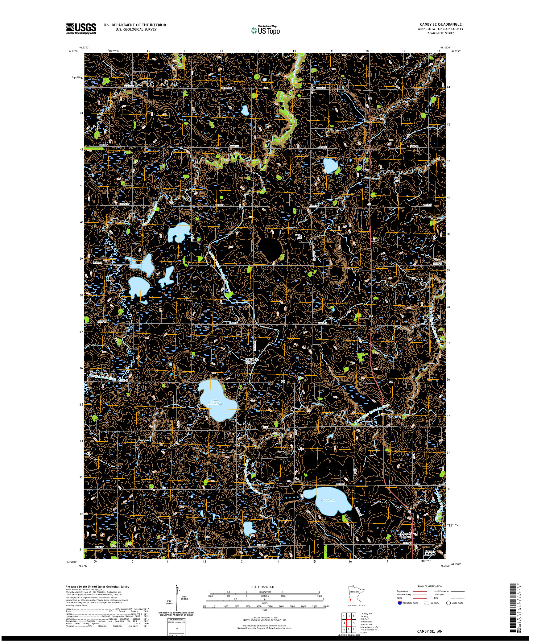 US TOPO 7.5-MINUTE MAP FOR CANBY SE, MN