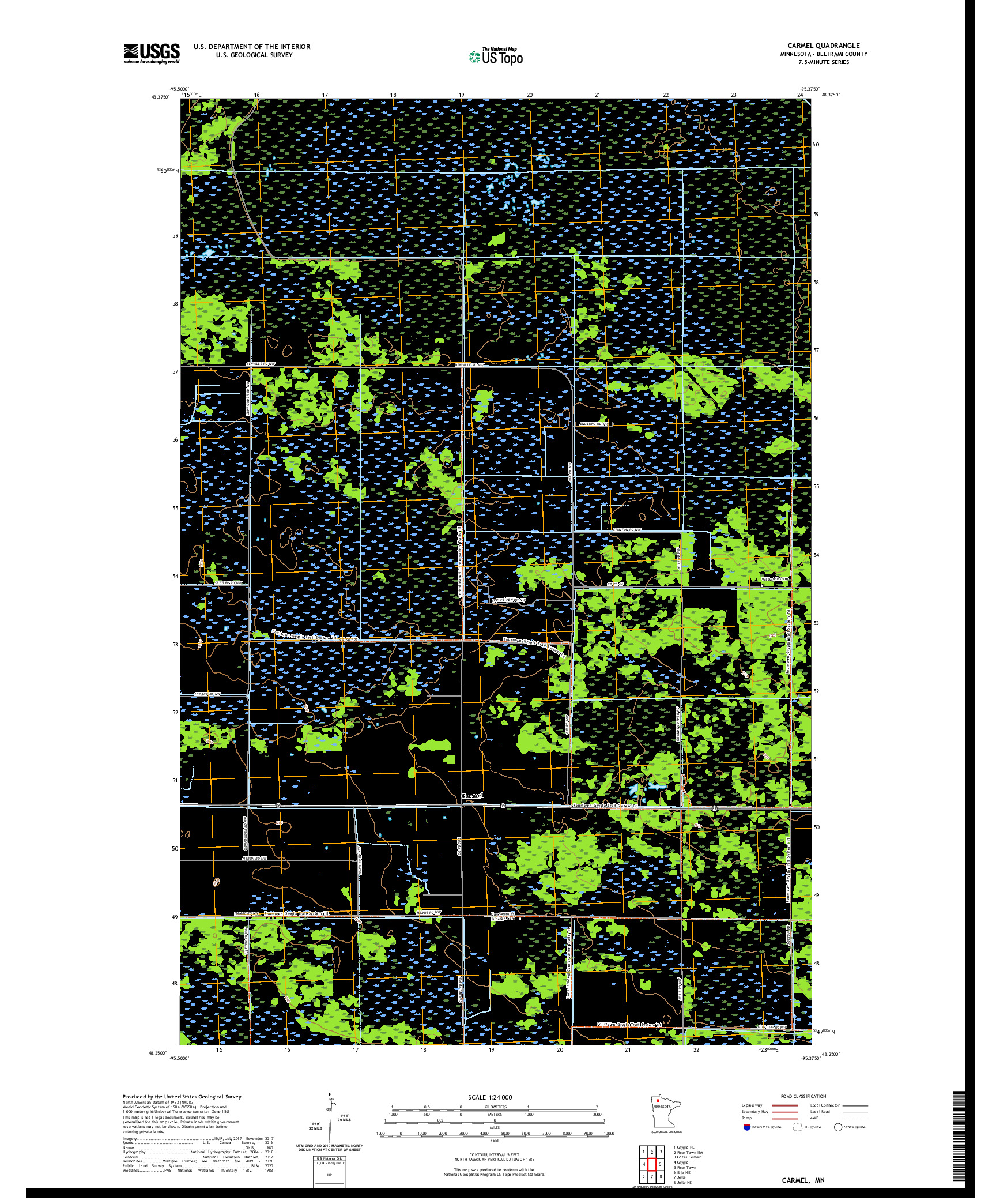 US TOPO 7.5-MINUTE MAP FOR CARMEL, MN