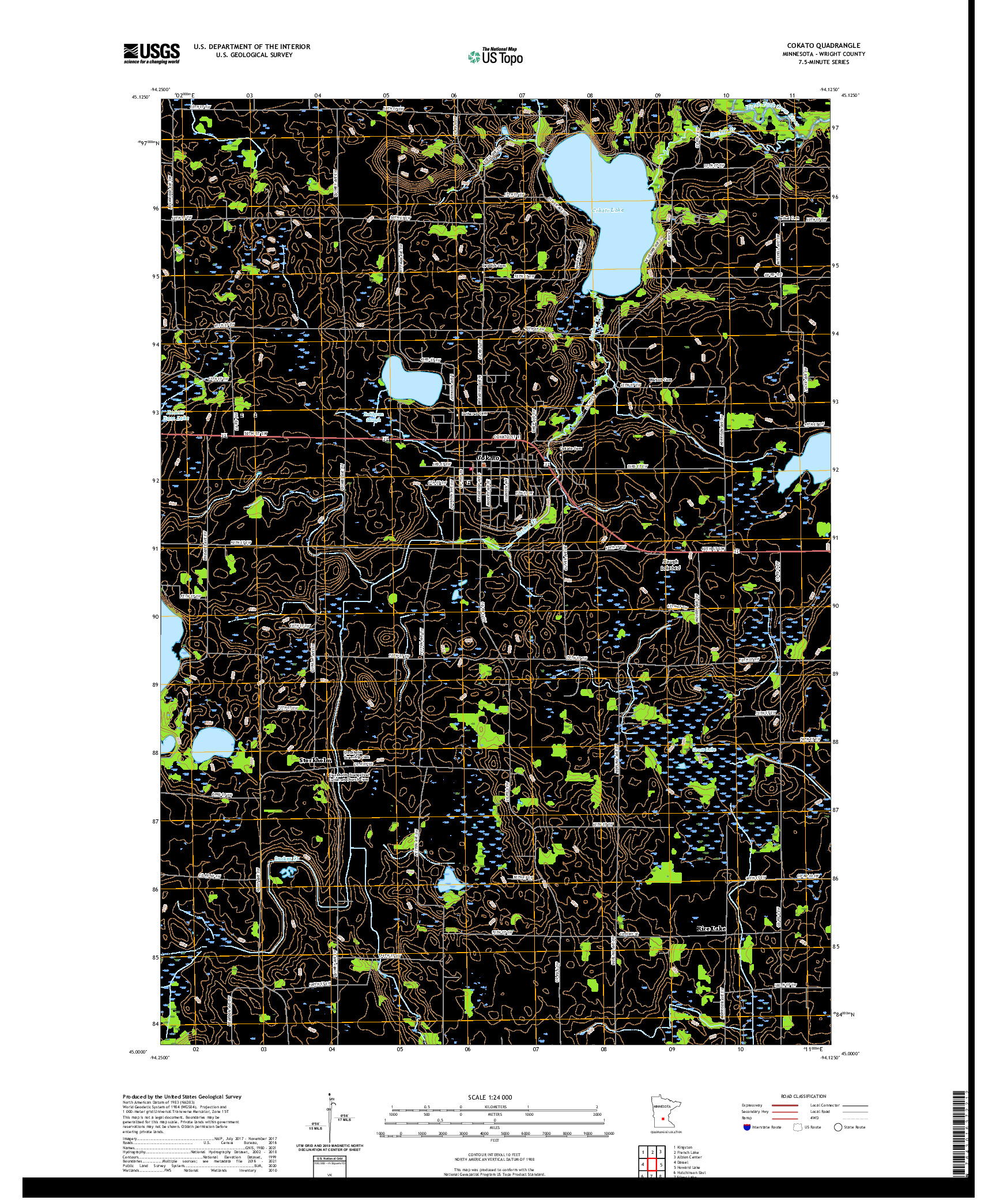 US TOPO 7.5-MINUTE MAP FOR COKATO, MN