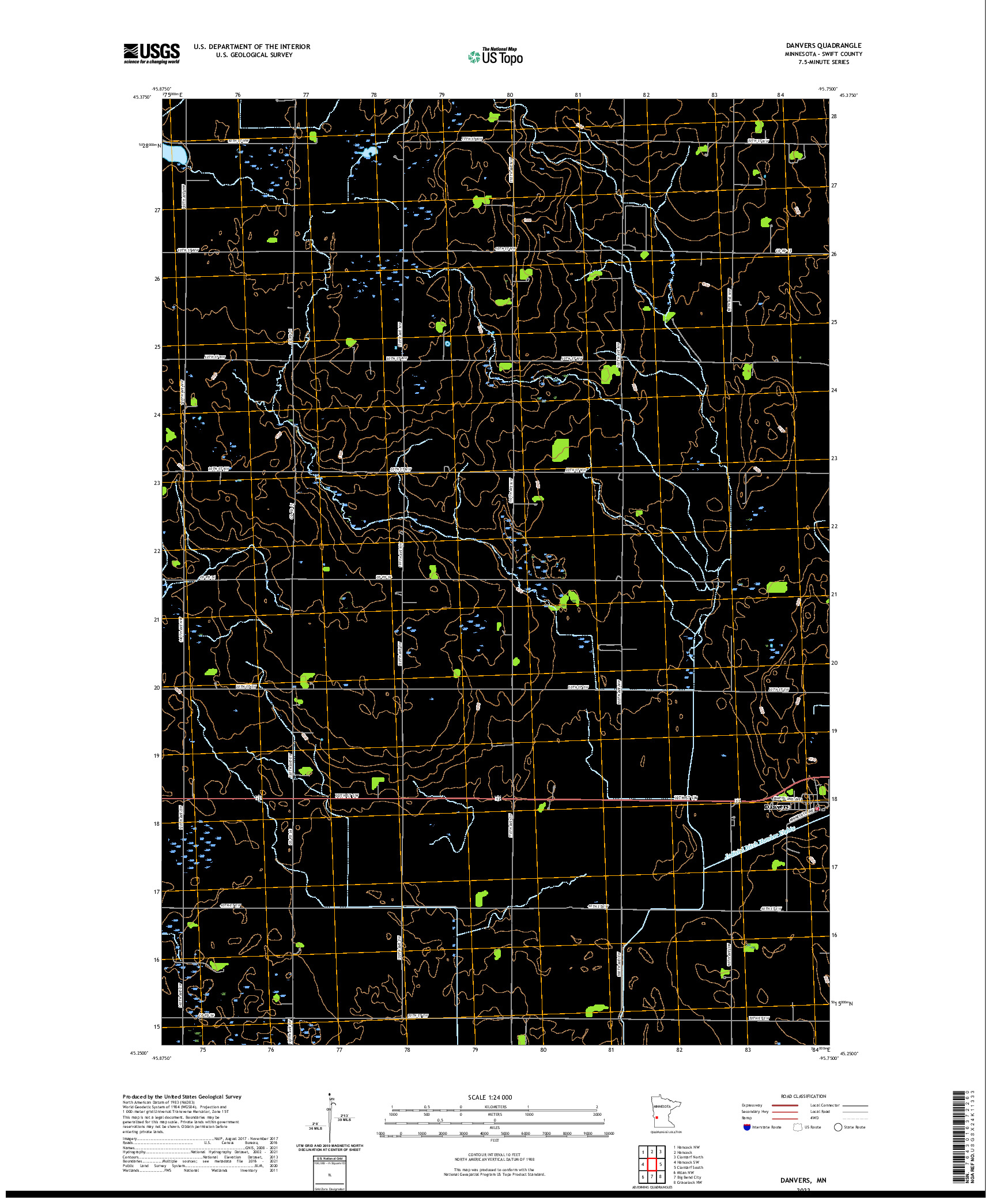 US TOPO 7.5-MINUTE MAP FOR DANVERS, MN