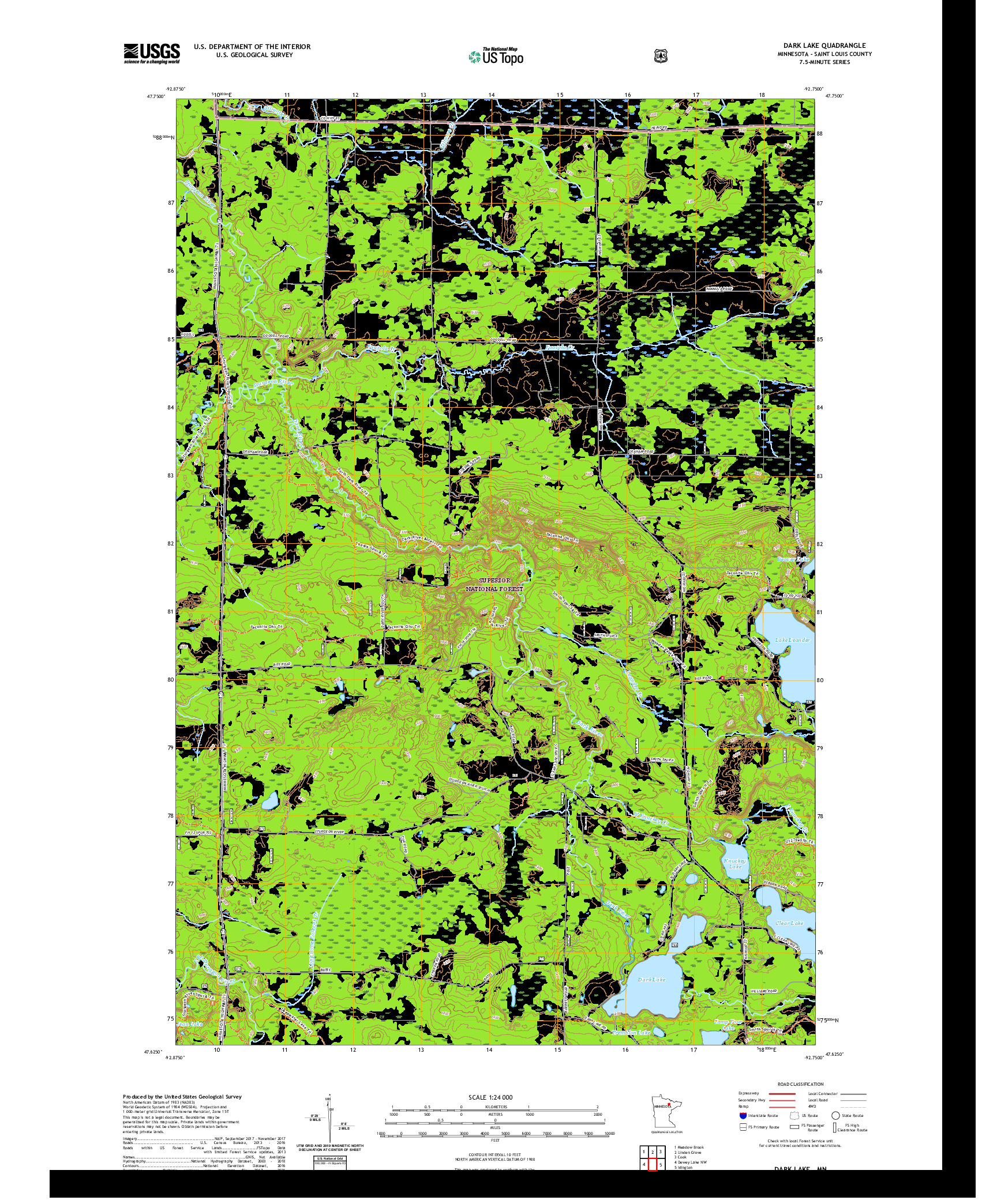 US TOPO 7.5-MINUTE MAP FOR DARK LAKE, MN