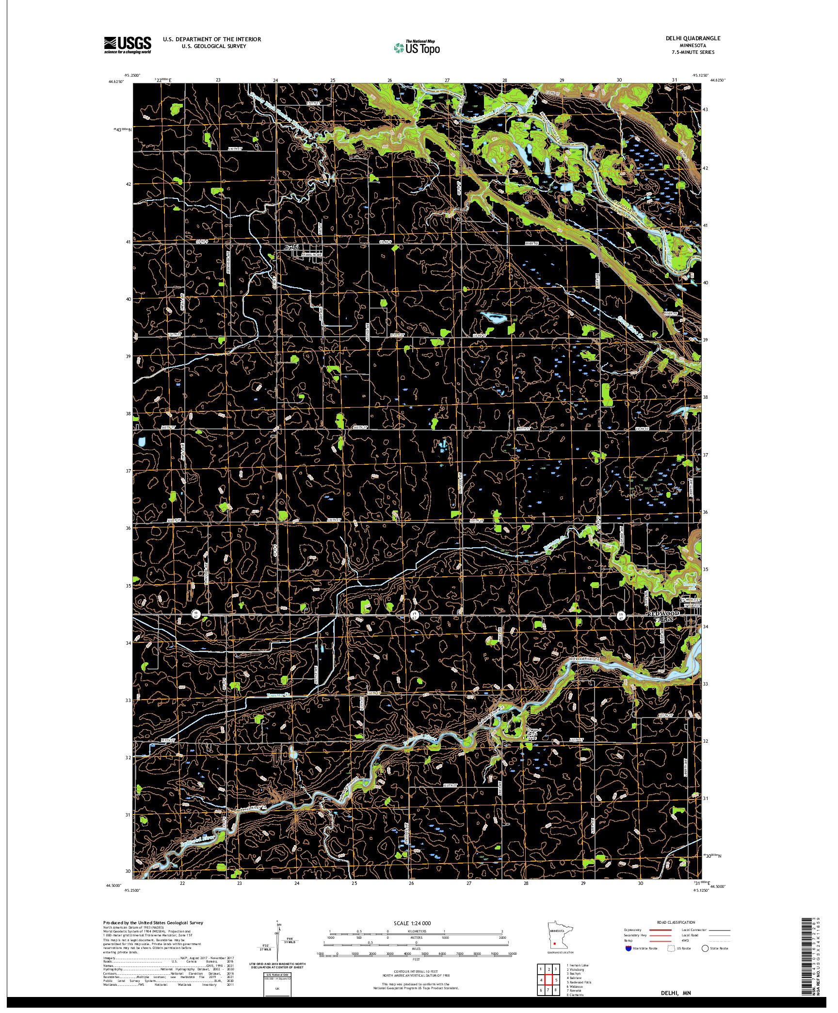 US TOPO 7.5-MINUTE MAP FOR DELHI, MN