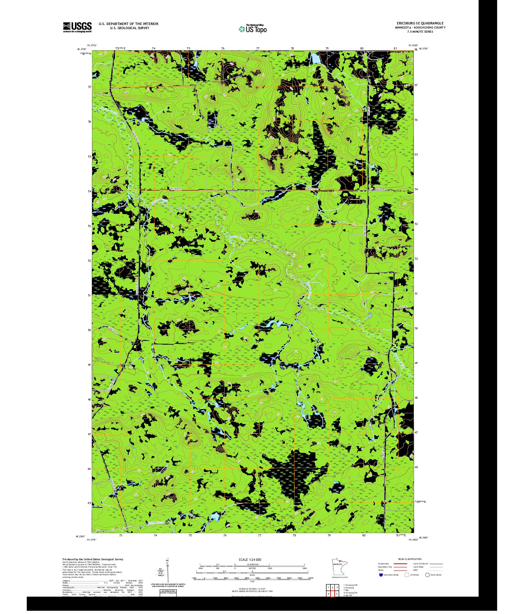 US TOPO 7.5-MINUTE MAP FOR ERICSBURG SE, MN