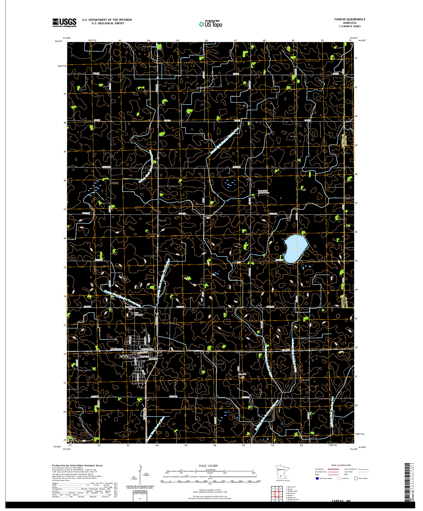 US TOPO 7.5-MINUTE MAP FOR FAIRFAX, MN