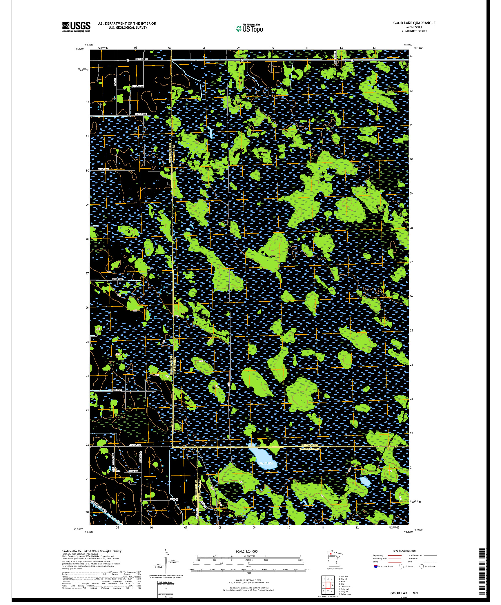 US TOPO 7.5-MINUTE MAP FOR GOOD LAKE, MN