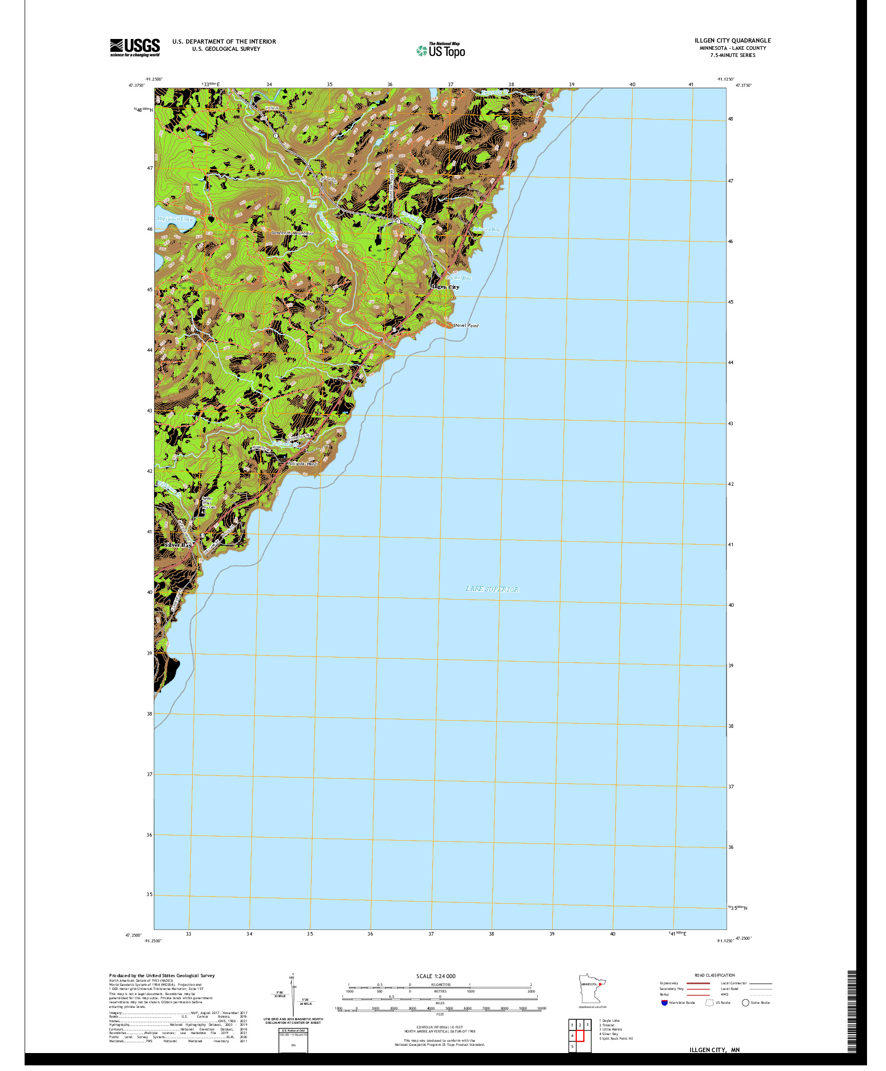 US TOPO 7.5-MINUTE MAP FOR ILLGEN CITY, MN