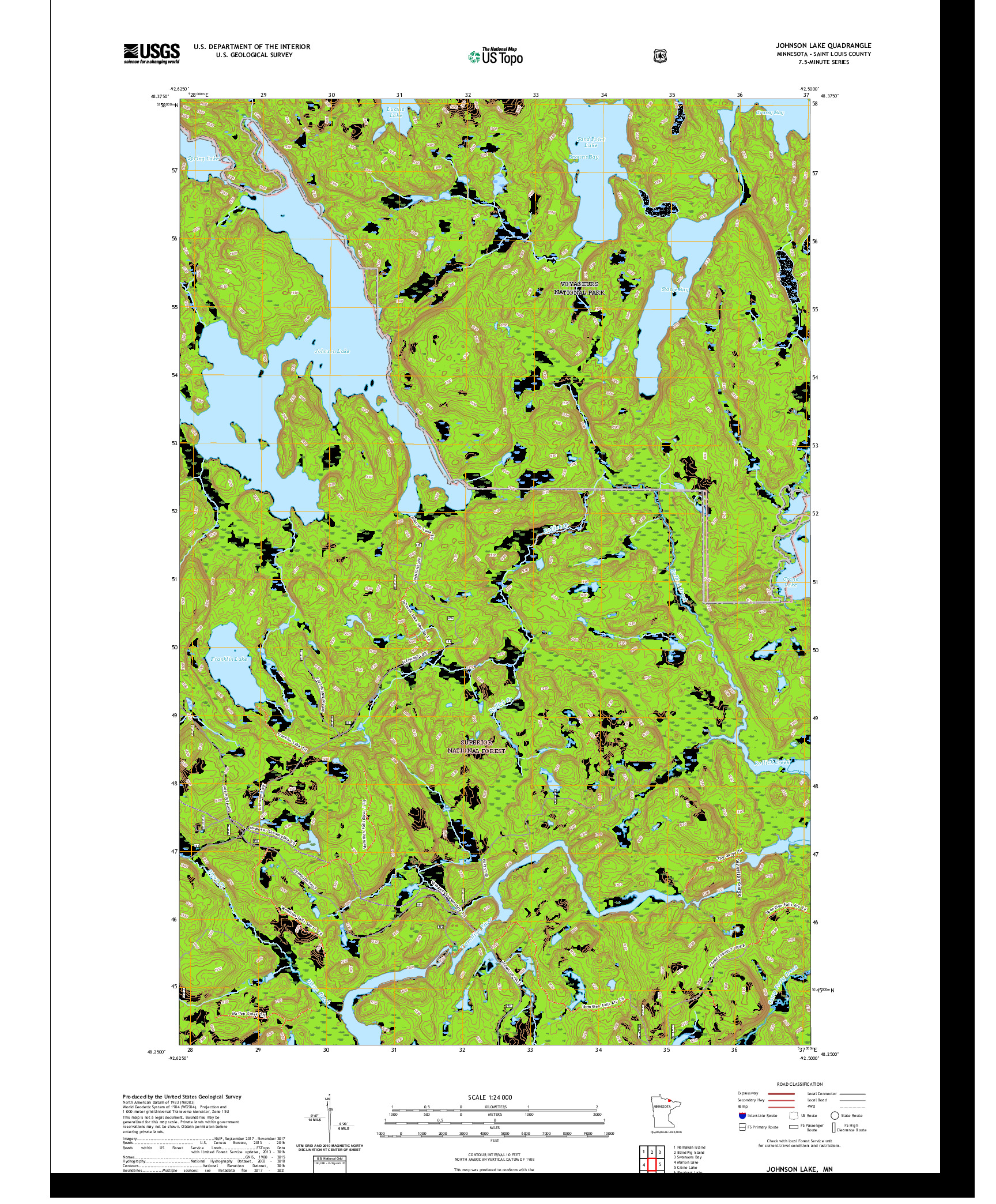 US TOPO 7.5-MINUTE MAP FOR JOHNSON LAKE, MN