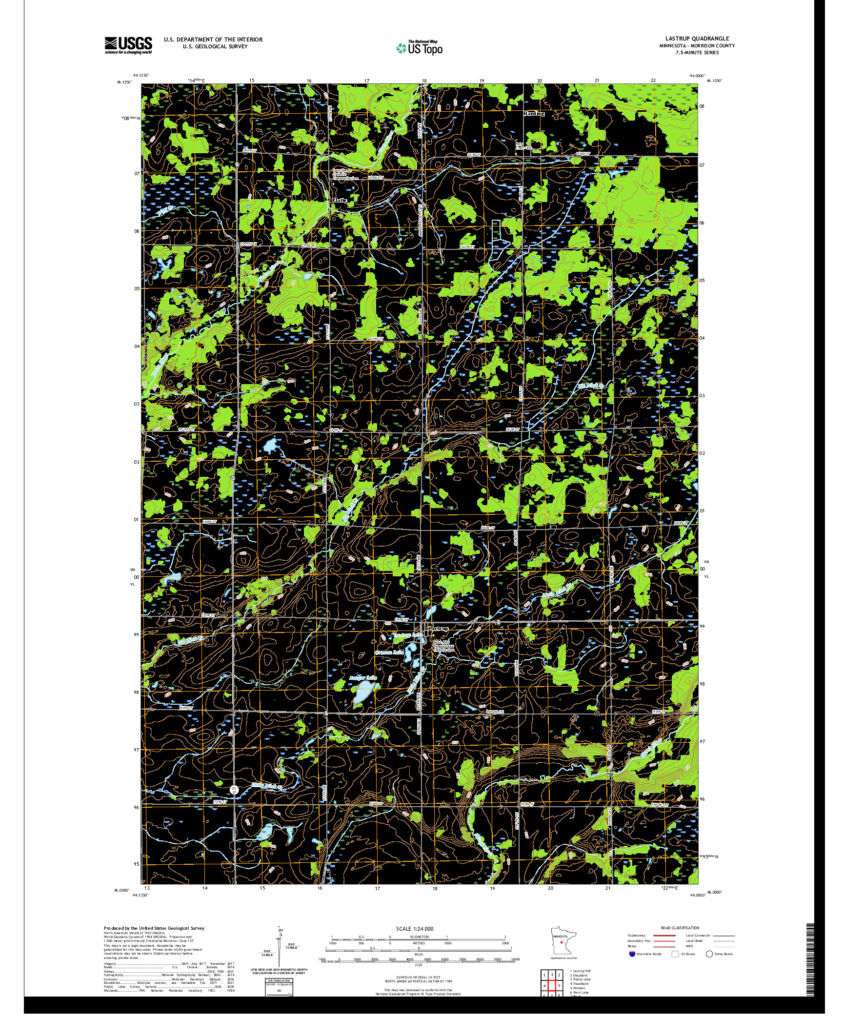 US TOPO 7.5-MINUTE MAP FOR LASTRUP, MN